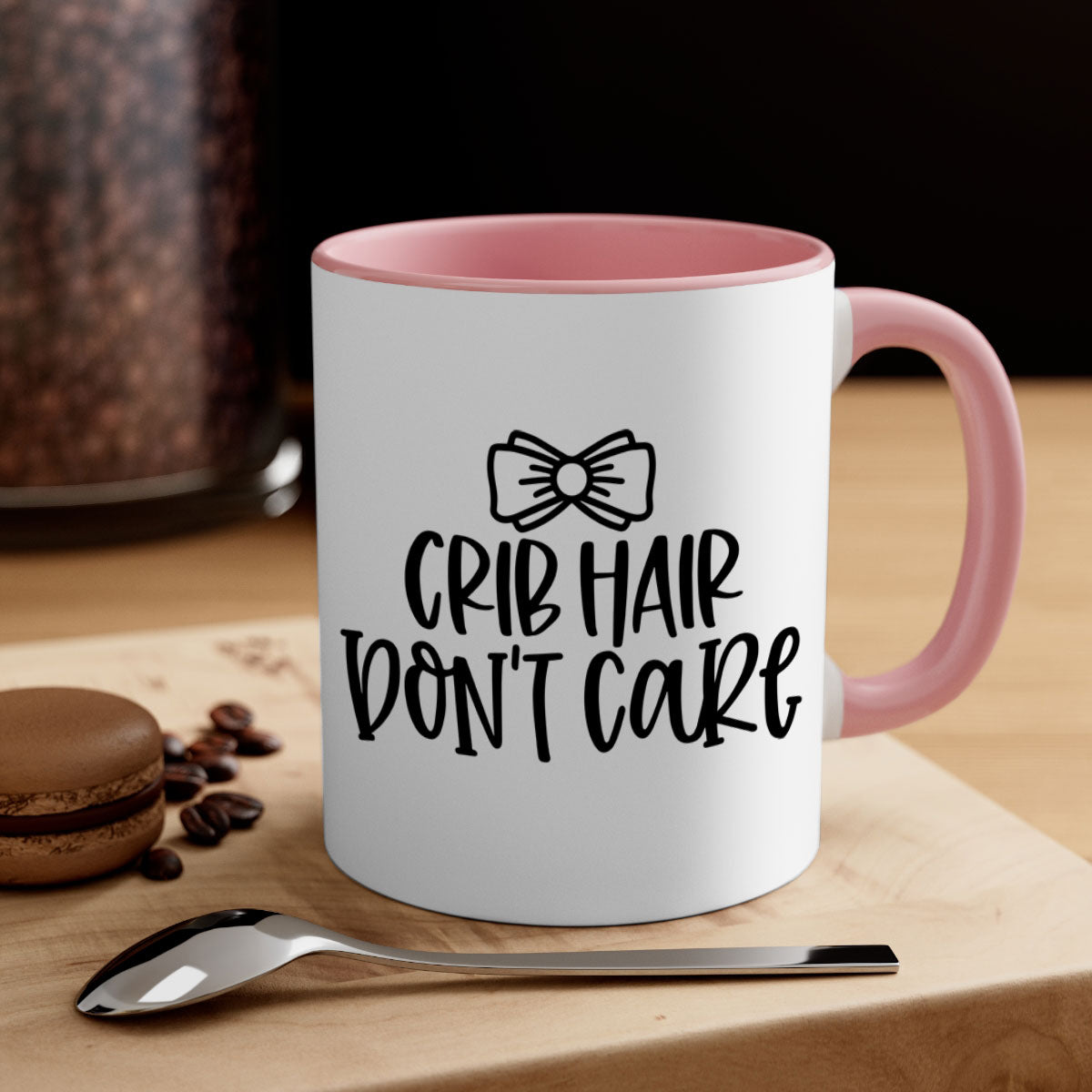 Crib Hair Don't Care Style 103# Mug featuring a two-tone design with a colored handle and glossy finish, available in multiple colors.