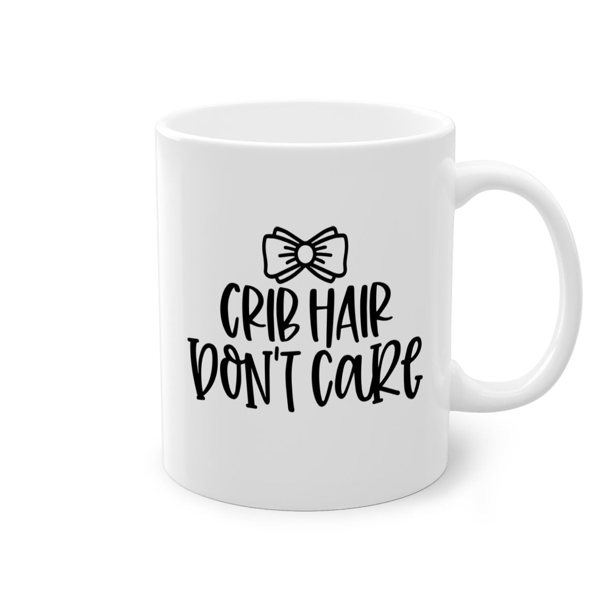 Crib Hair Don't Care Style 103# Mug featuring a two-tone design with a colored handle and glossy finish, available in multiple colors.