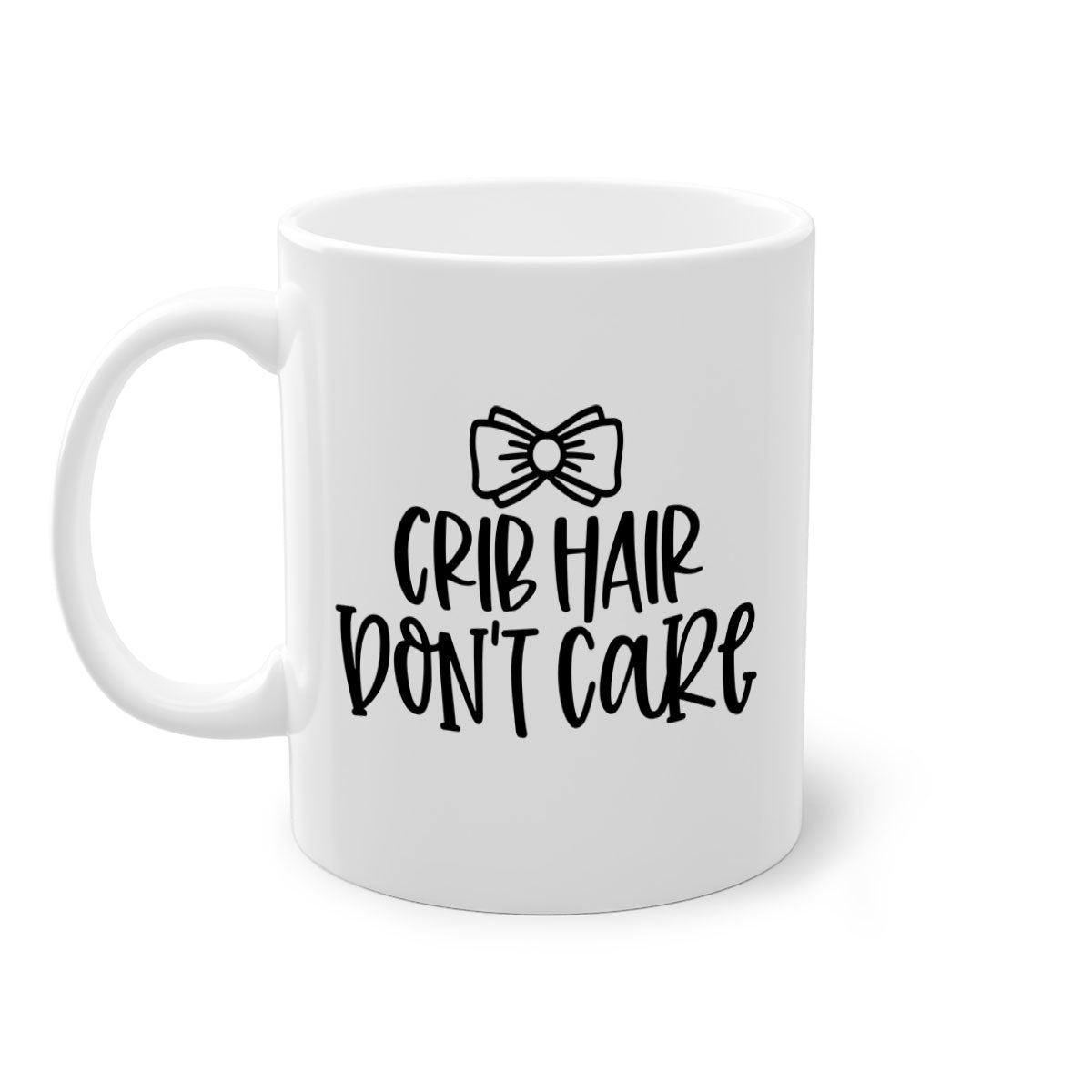 Crib Hair Don't Care Style 103# Mug featuring a two-tone design with a colored handle and glossy finish, available in multiple colors.