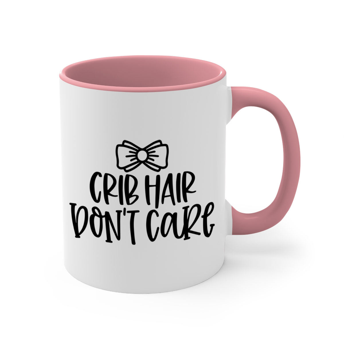 Crib Hair Don't Care Style 103# Mug featuring a two-tone design with a colored handle and glossy finish, available in multiple colors.
