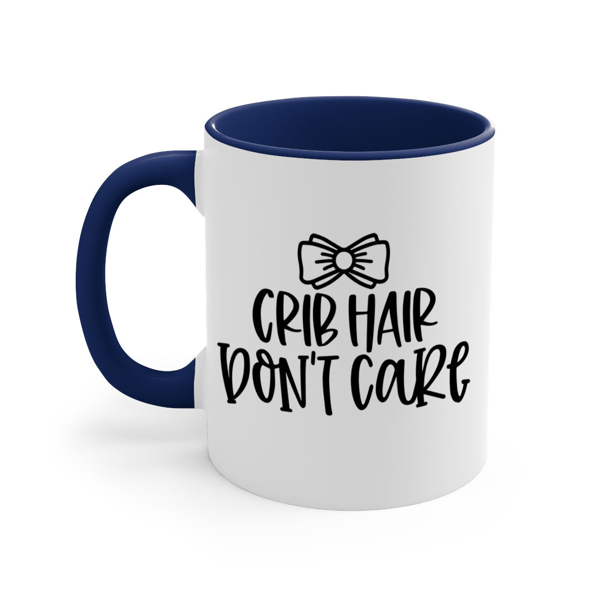 Crib Hair Don't Care Style 103# Mug featuring a two-tone design with a colored handle and glossy finish, available in multiple colors.