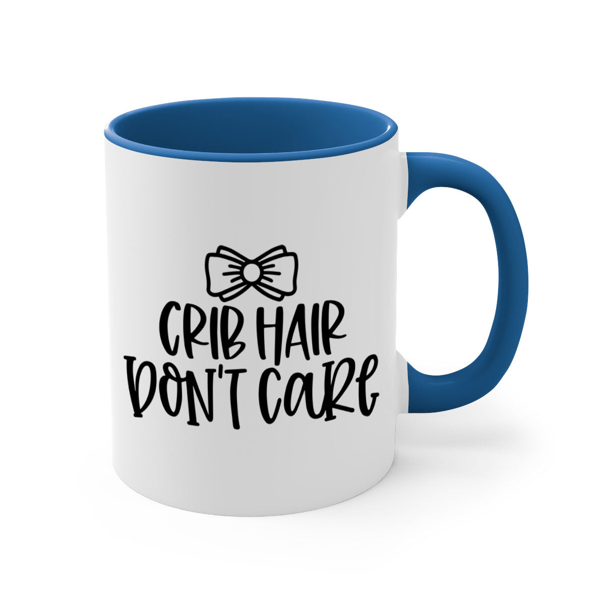 Crib Hair Don't Care Style 103# Mug featuring a two-tone design with a colored handle and glossy finish, available in multiple colors.