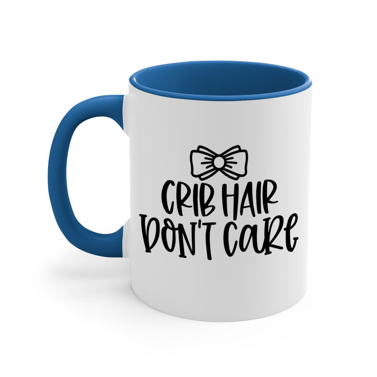 Crib Hair Don't Care Style 103# Mug featuring a two-tone design with a colored handle and glossy finish, available in multiple colors.