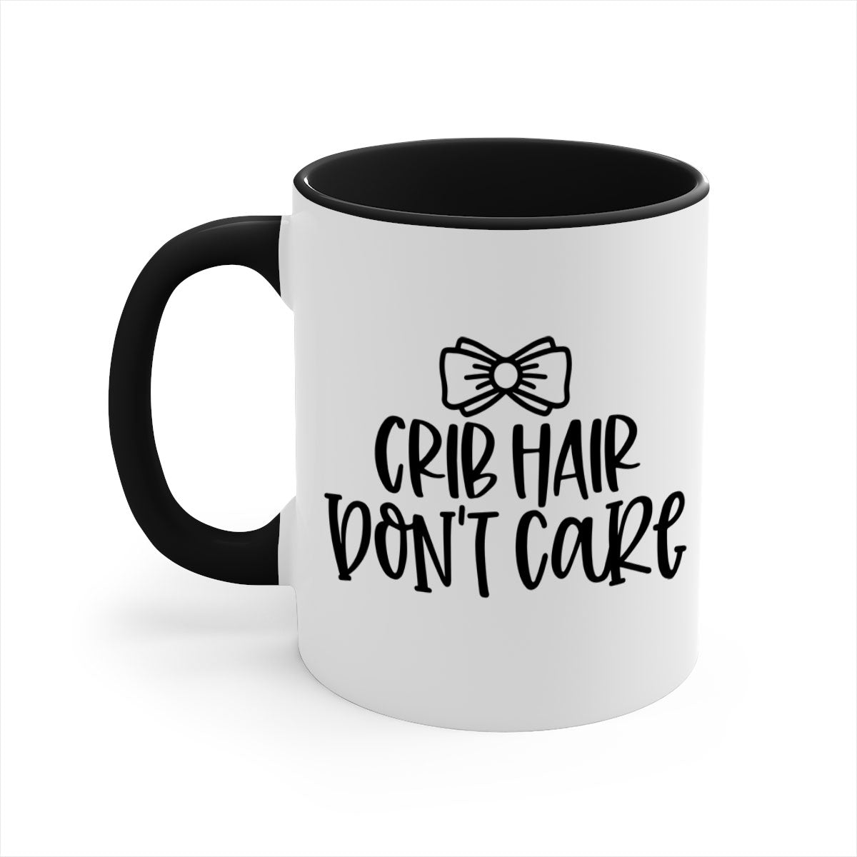Crib Hair Don't Care Style 103# Mug featuring a two-tone design with a colored handle and glossy finish, available in multiple colors.
