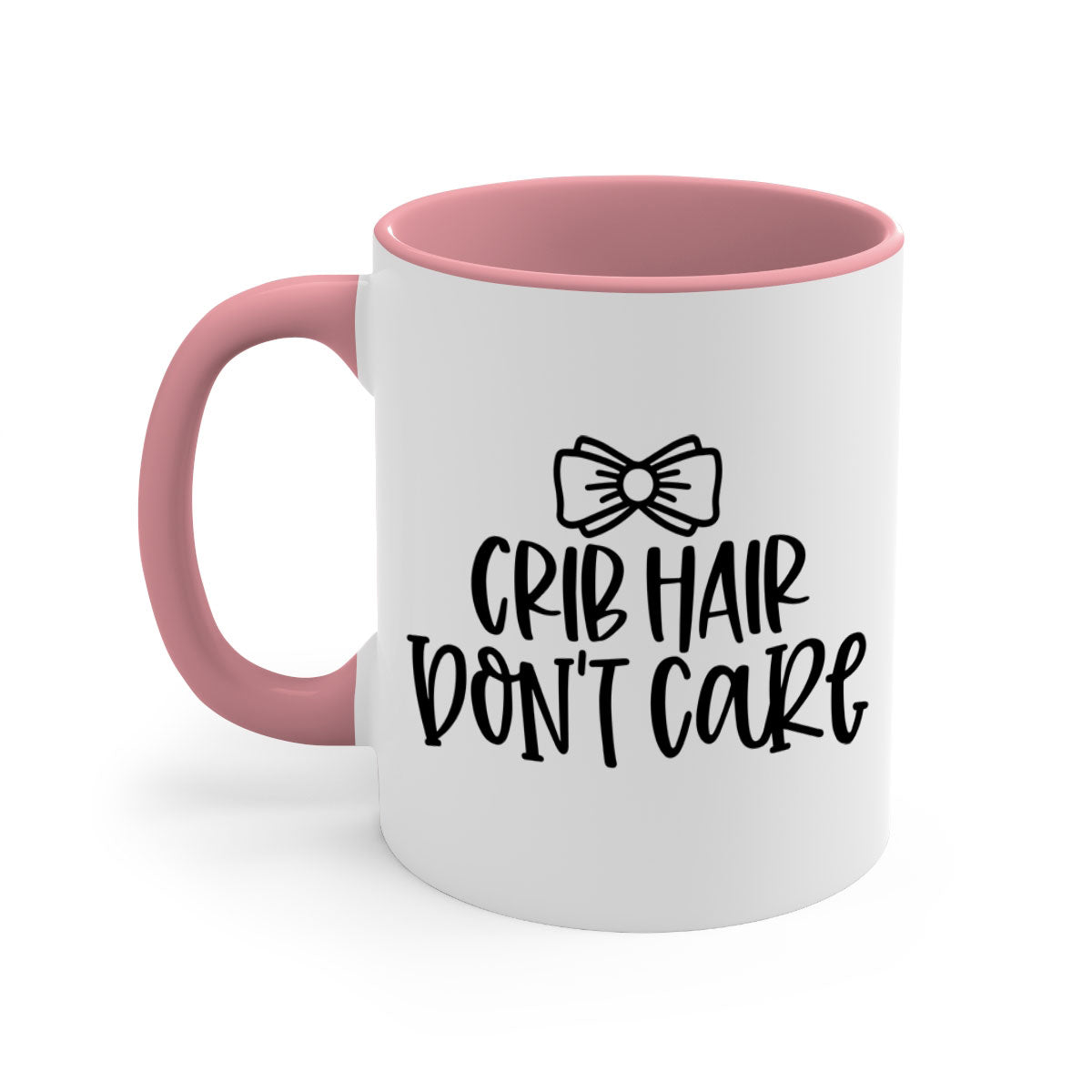Crib Hair Don't Care Style 103# Mug featuring a two-tone design with a colored handle and glossy finish, available in multiple colors.