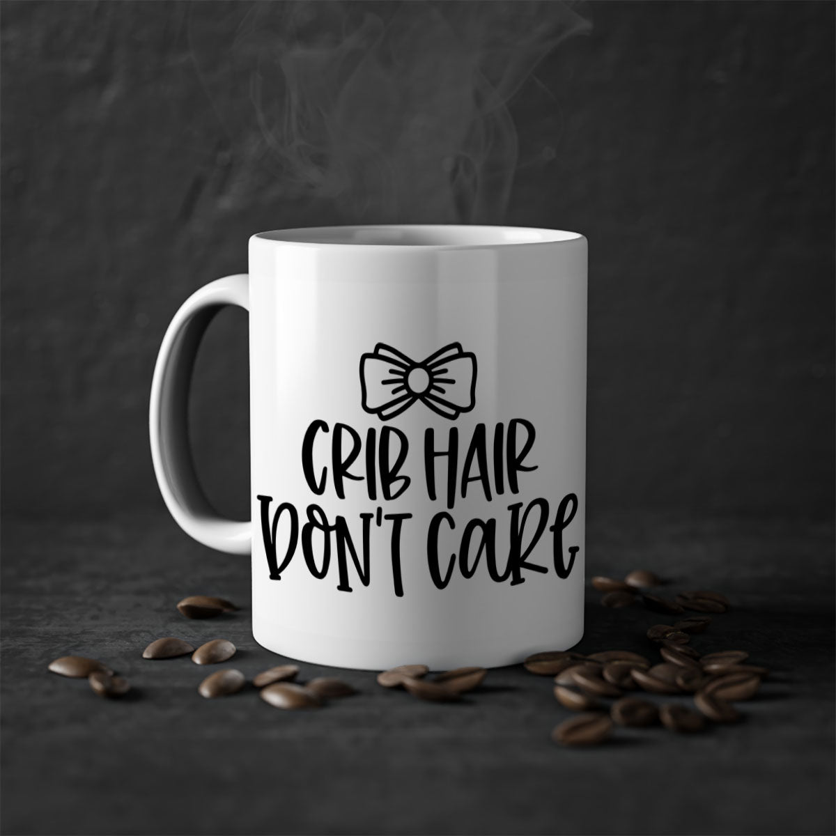 Crib Hair Don't Care Style 103# Mug featuring a two-tone design with a colored handle and glossy finish, available in multiple colors.