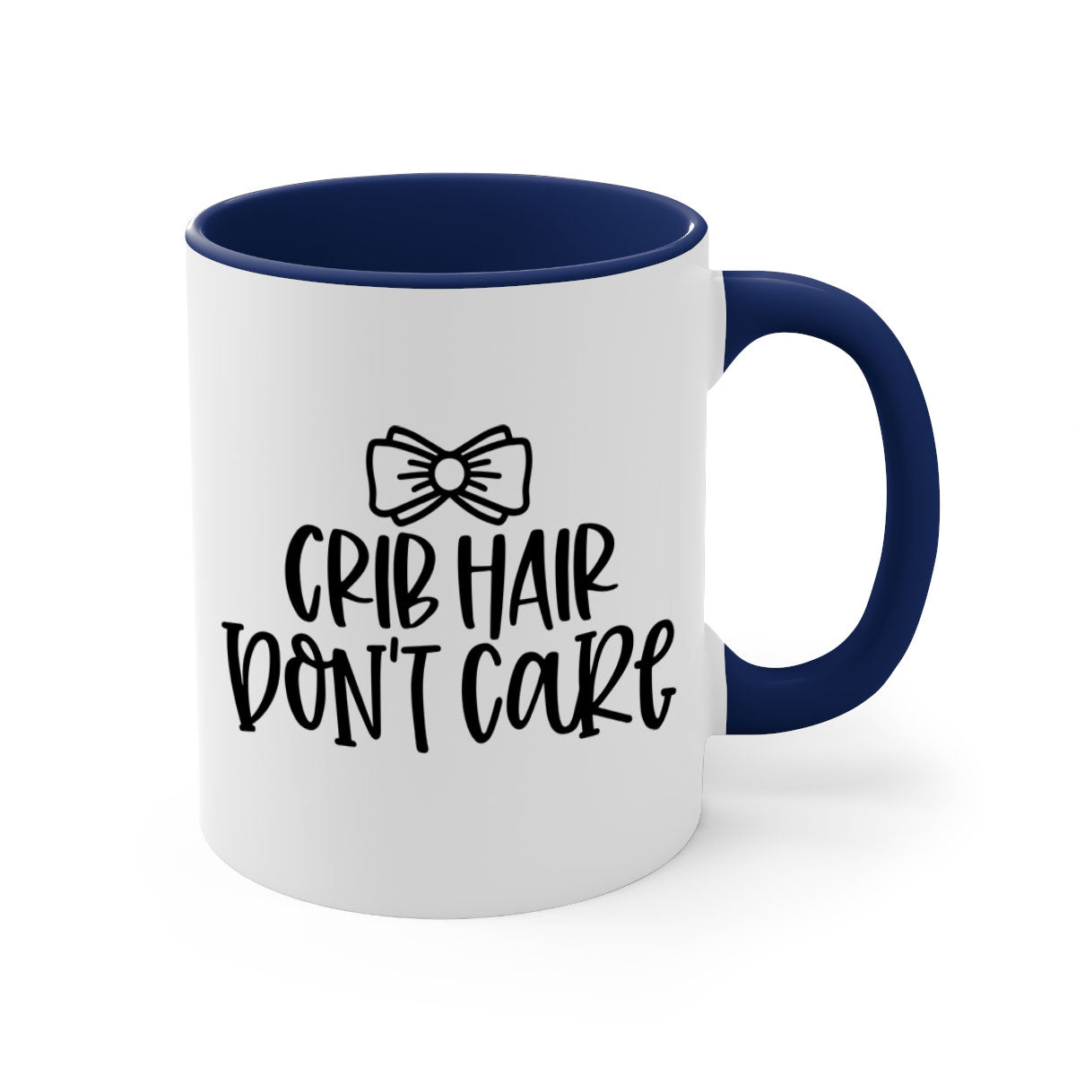 Crib Hair Don't Care Style 103# Mug featuring a two-tone design with a colored handle and glossy finish, available in multiple colors.