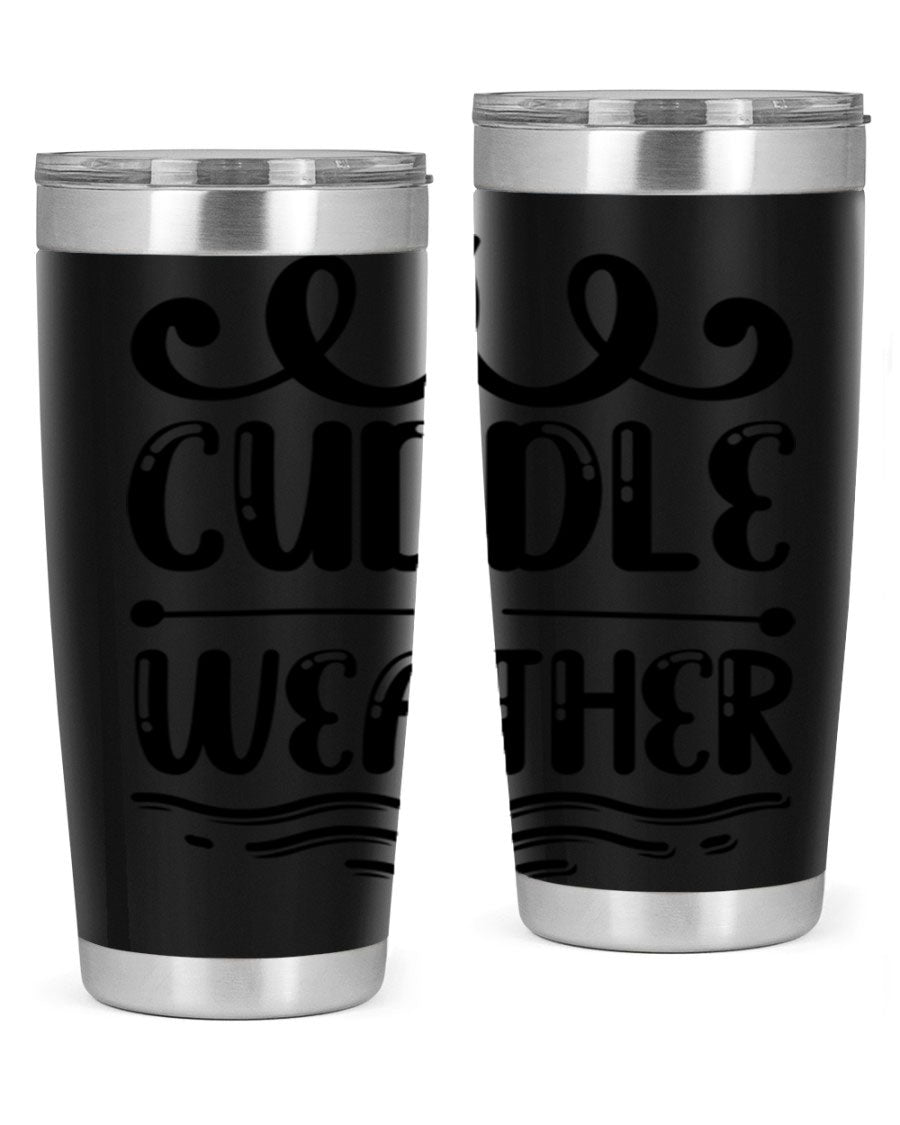 Cuddle Weather 86# winter tumbler in stainless steel with a cozy design, perfect for hot and cold beverages.