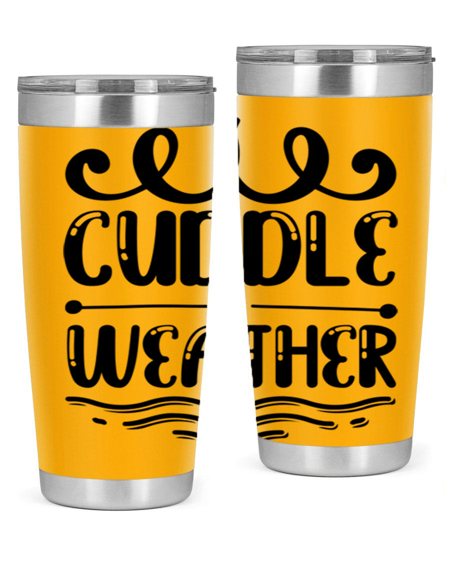 Cuddle Weather 86# winter tumbler in stainless steel with a cozy design, perfect for hot and cold beverages.