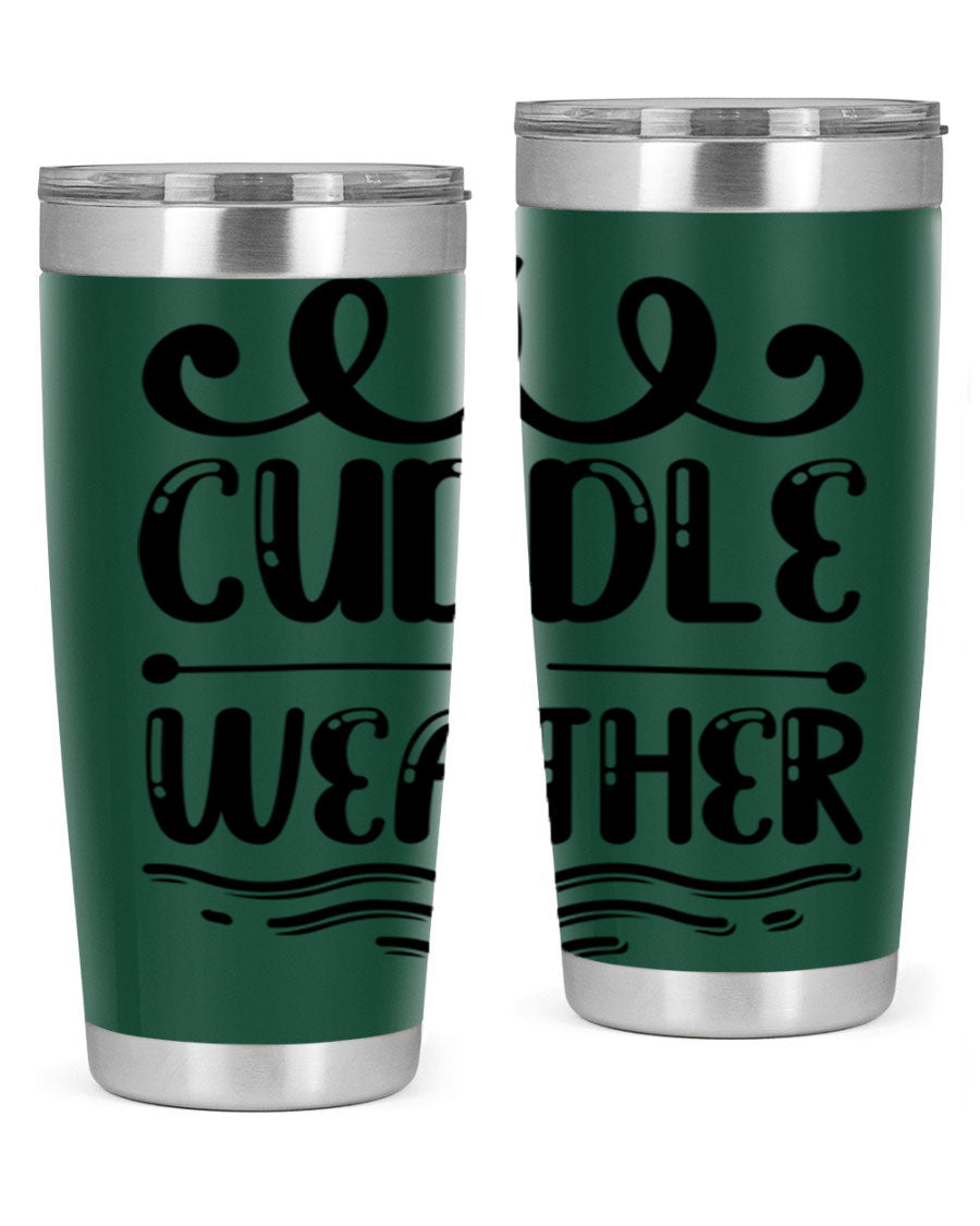 Cuddle Weather 86# winter tumbler in stainless steel with a cozy design, perfect for hot and cold beverages.
