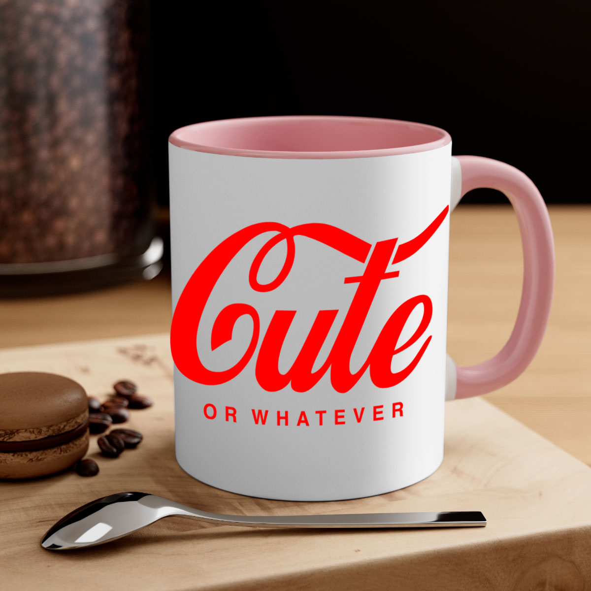 Cute or whatever 179# black words phrases mug with a glossy finish and colored handle, available in multiple colors.