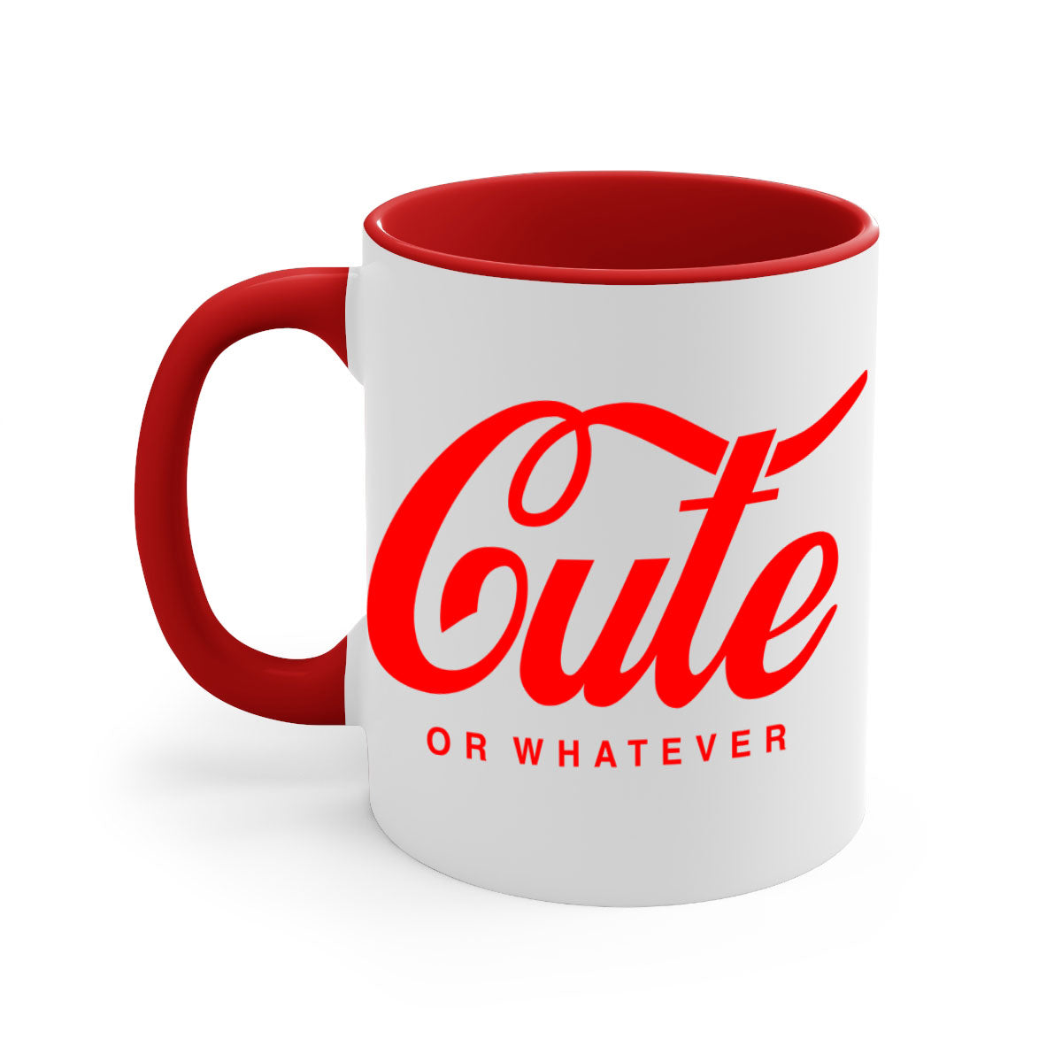 Cute or whatever 179# black words phrases mug with a glossy finish and colored handle, available in multiple colors.