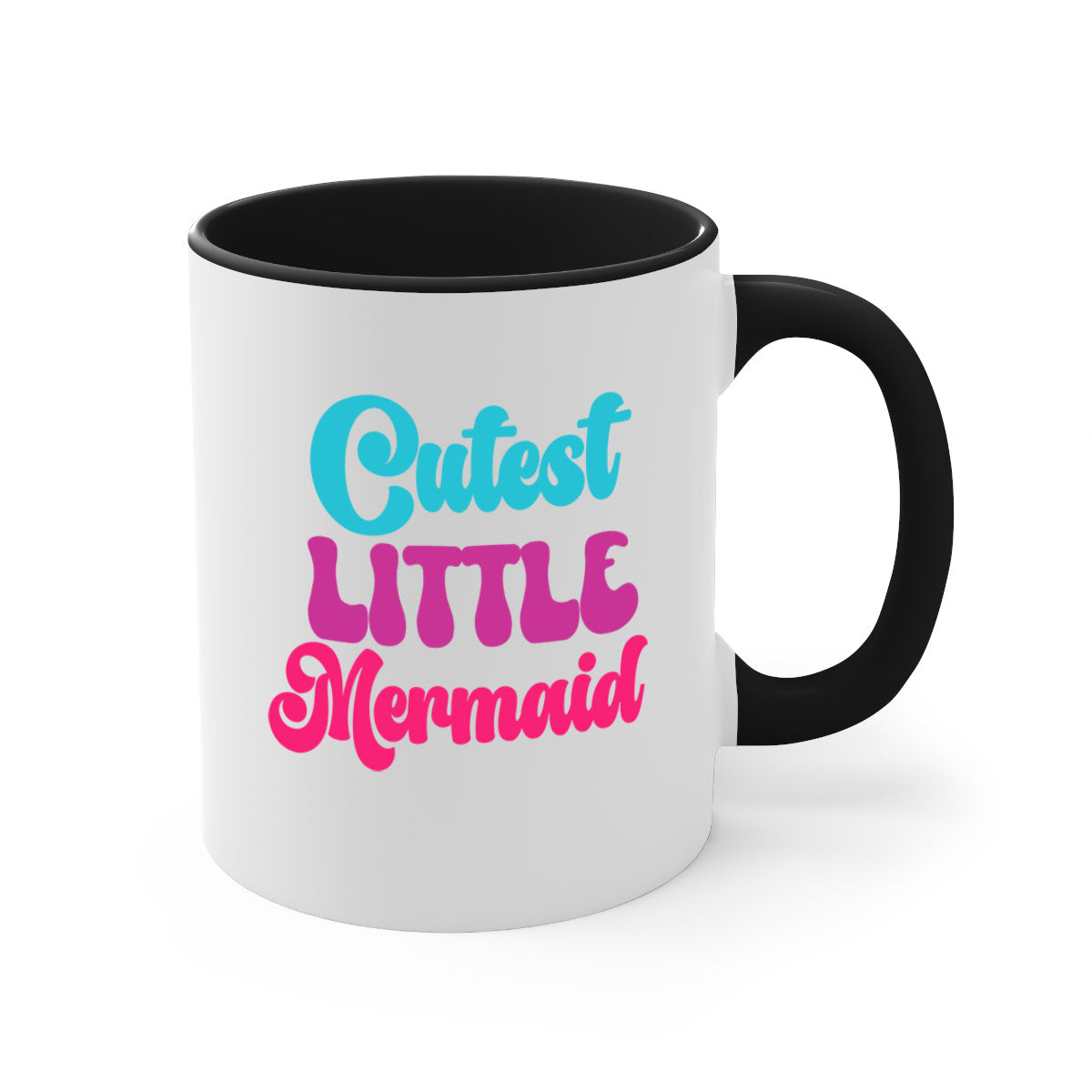 Cutest Little Mermaid Mug with colorful handle and glossy finish, perfect for coffee and tea lovers.