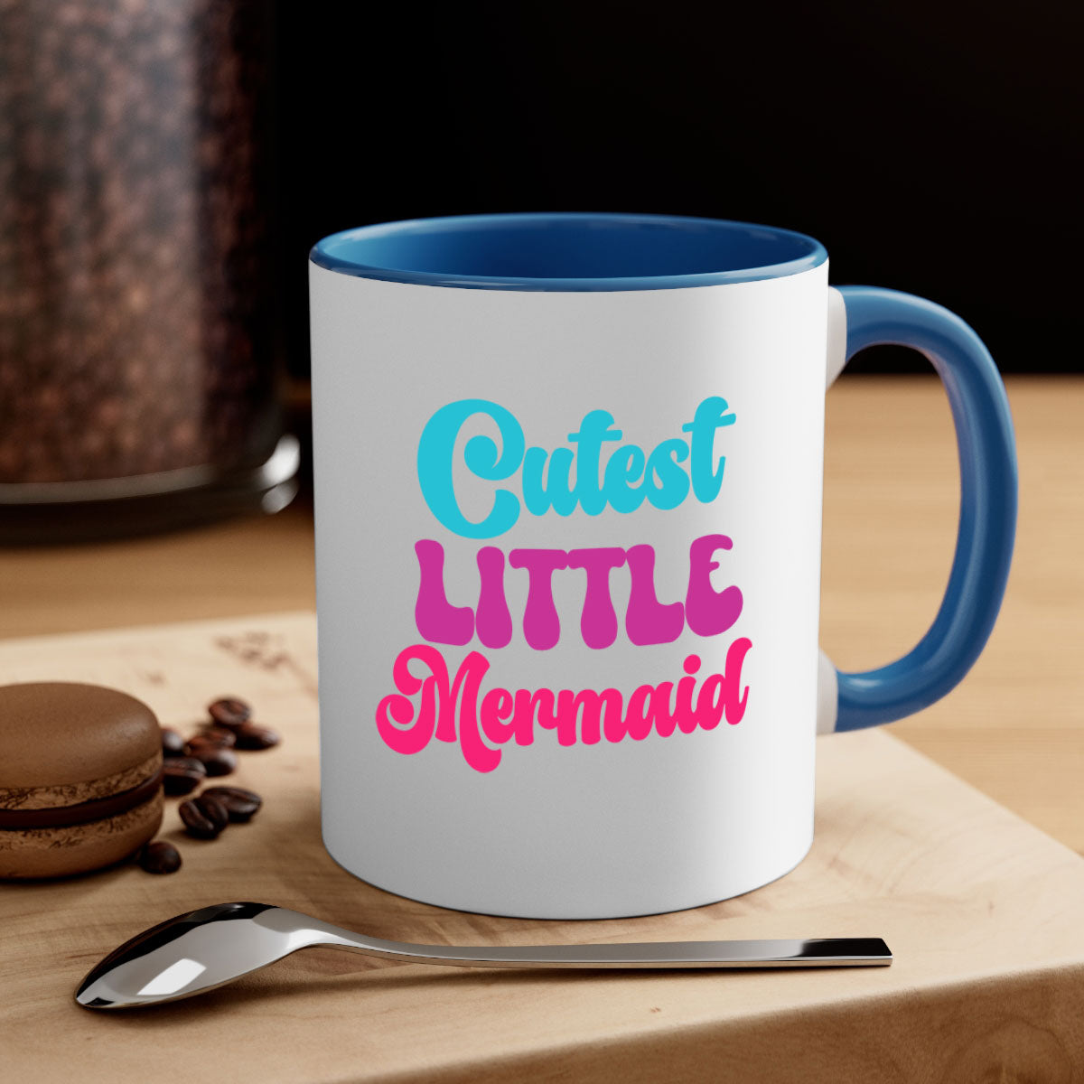 Cutest Little Mermaid Mug with colorful handle and glossy finish, perfect for coffee and tea lovers.