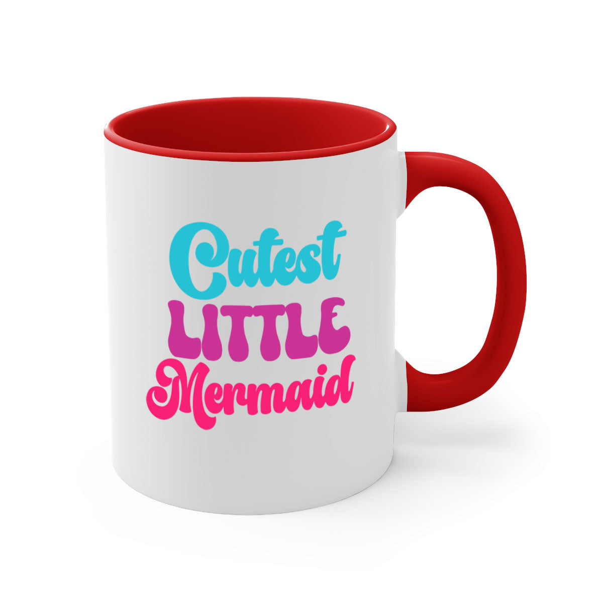 Cutest Little Mermaid Mug with colorful handle and glossy finish, perfect for coffee and tea lovers.