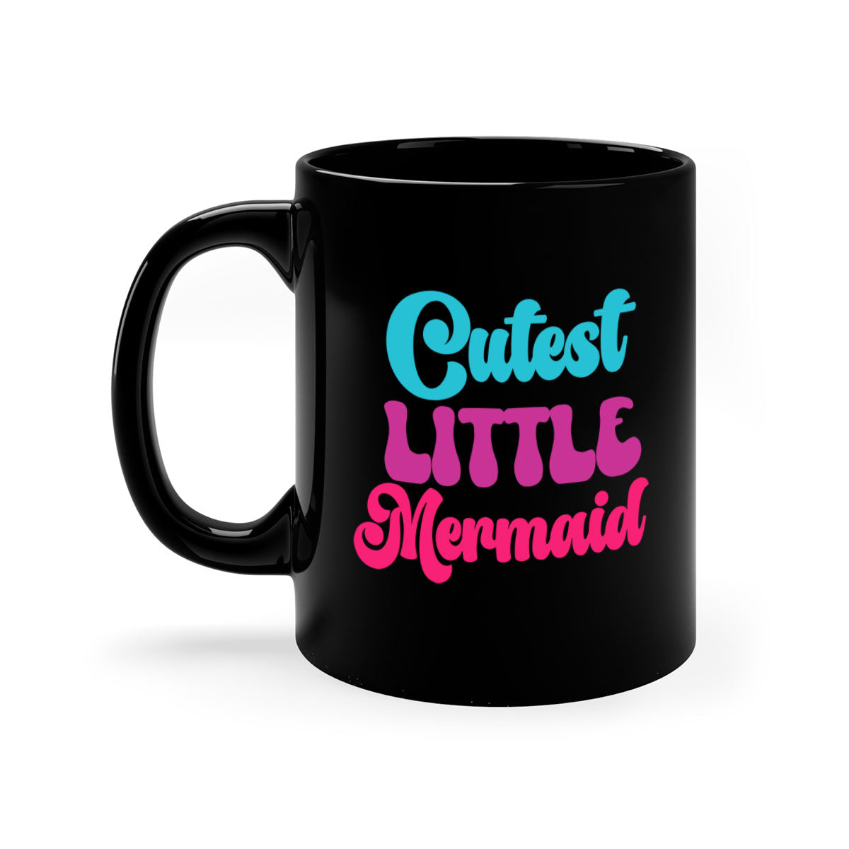 Cutest Little Mermaid Mug with colorful handle and glossy finish, perfect for coffee and tea lovers.