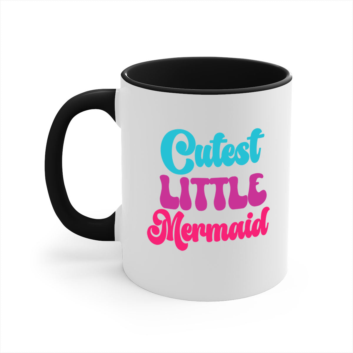 Cutest Little Mermaid Mug with colorful handle and glossy finish, perfect for coffee and tea lovers.
