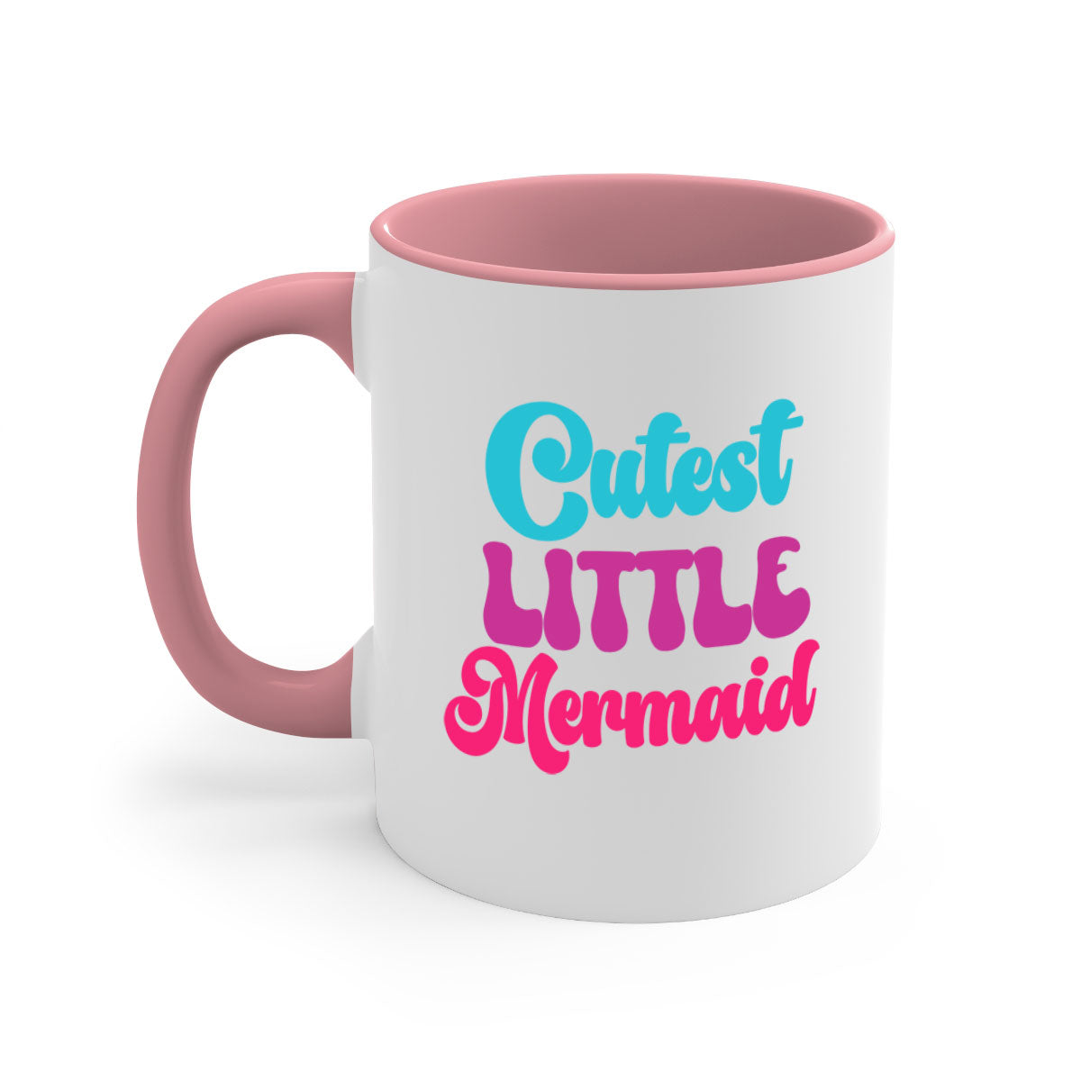 Cutest Little Mermaid Mug with colorful handle and glossy finish, perfect for coffee and tea lovers.