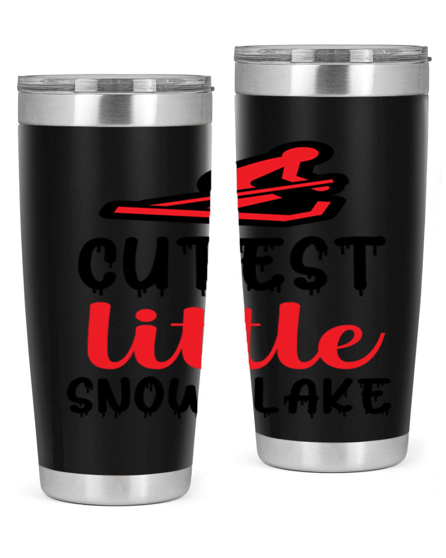 Cutest Little Snowflake 87# Tumbler in 20oz and 30oz sizes, showcasing a charming snowflake design on a stainless steel body.