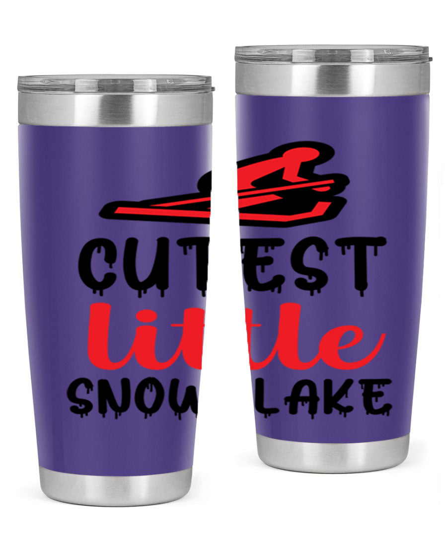 Cutest Little Snowflake 87# Tumbler in 20oz and 30oz sizes, showcasing a charming snowflake design on a stainless steel body.