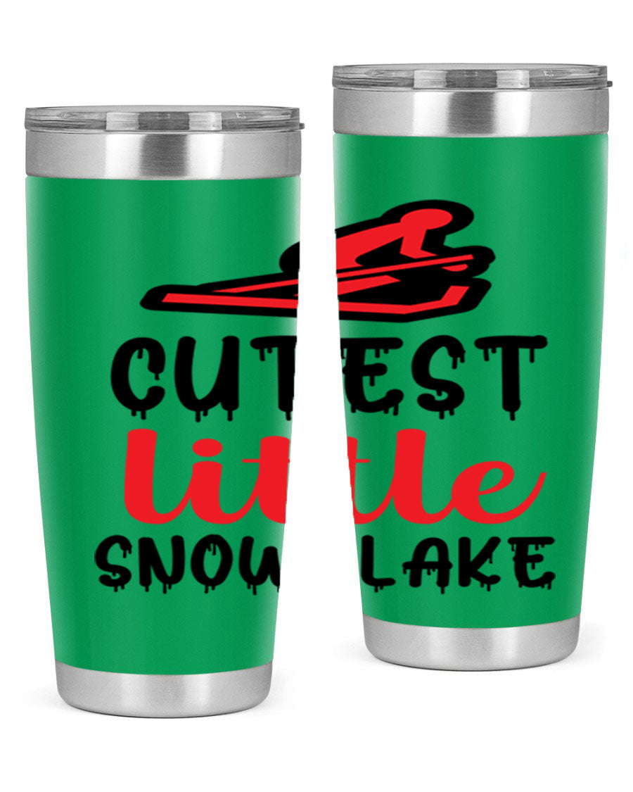 Cutest Little Snowflake 87# Tumbler in 20oz and 30oz sizes, showcasing a charming snowflake design on a stainless steel body.