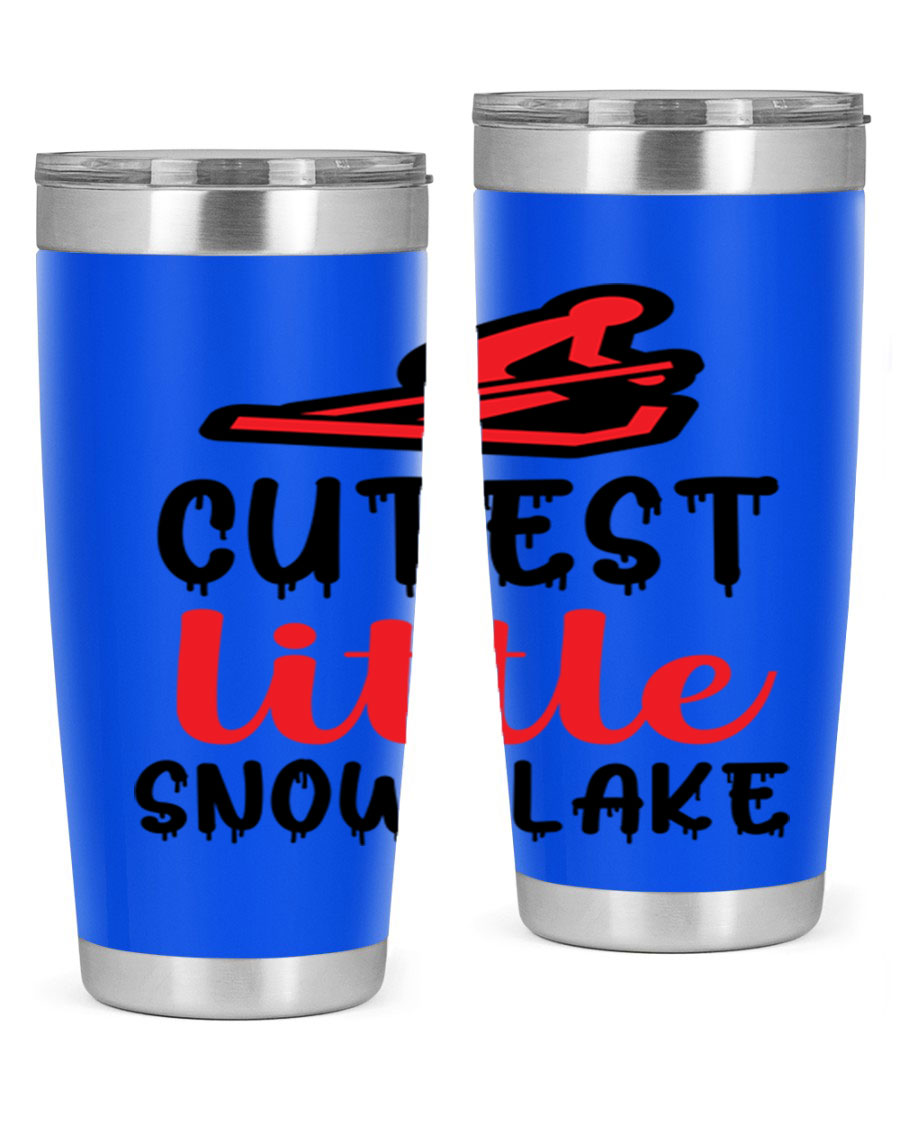 Cutest Little Snowflake 87# Tumbler in 20oz and 30oz sizes, showcasing a charming snowflake design on a stainless steel body.