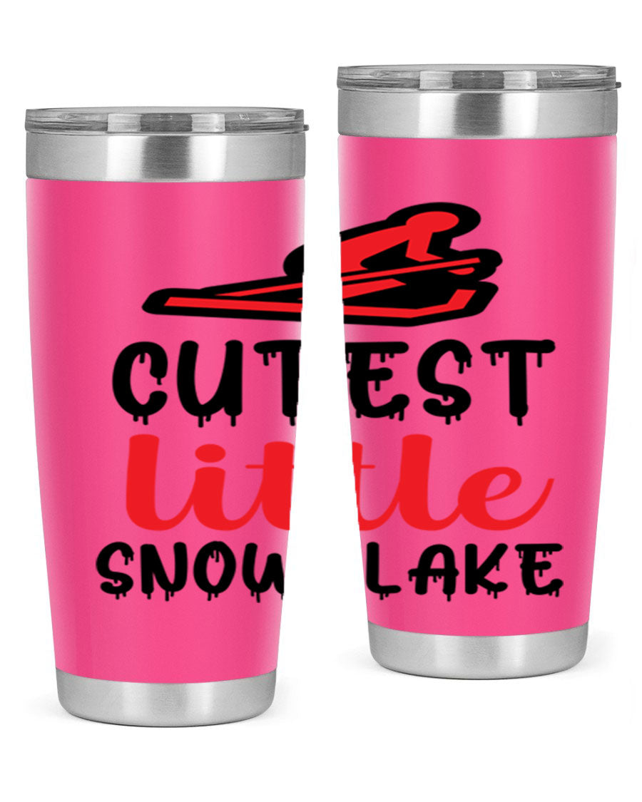 Cutest Little Snowflake 87# Tumbler in 20oz and 30oz sizes, showcasing a charming snowflake design on a stainless steel body.