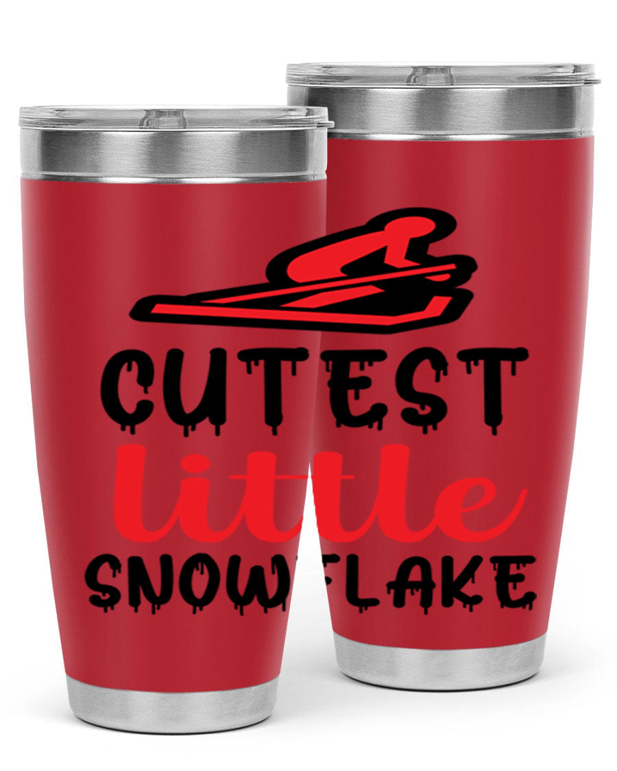 Cutest Little Snowflake 87# Tumbler in 20oz and 30oz sizes, showcasing a charming snowflake design on a stainless steel body.