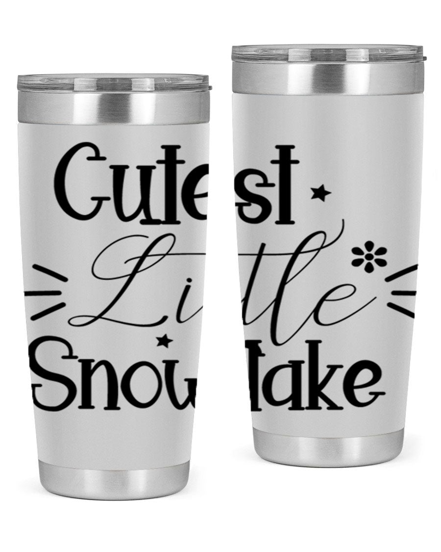 Cutest Little Snowflake90# 20oz Tumbler featuring a charming snowflake design, double wall vacuum insulation, and a press-in drink-thru lid.
