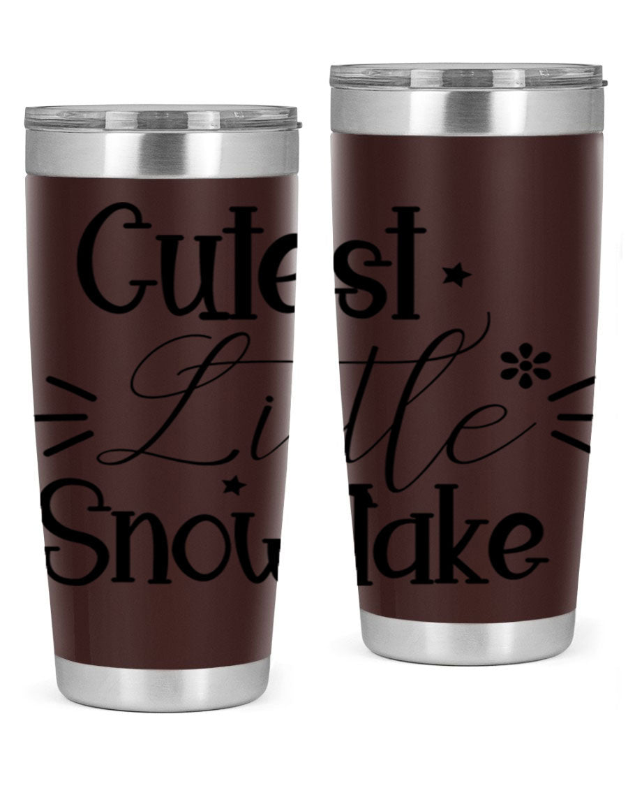Cutest Little Snowflake90# 20oz Tumbler featuring a charming snowflake design, double wall vacuum insulation, and a press-in drink-thru lid.