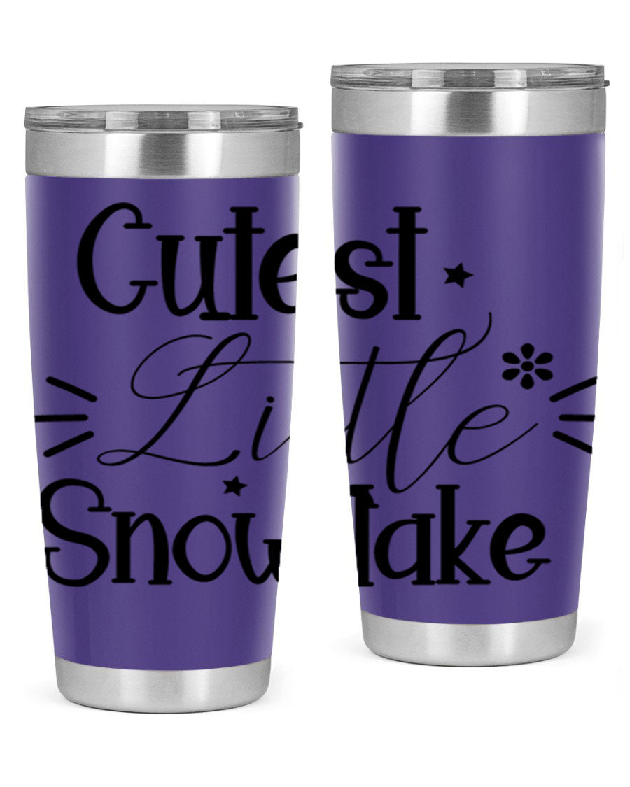 Cutest Little Snowflake90# 20oz Tumbler featuring a charming snowflake design, double wall vacuum insulation, and a press-in drink-thru lid.