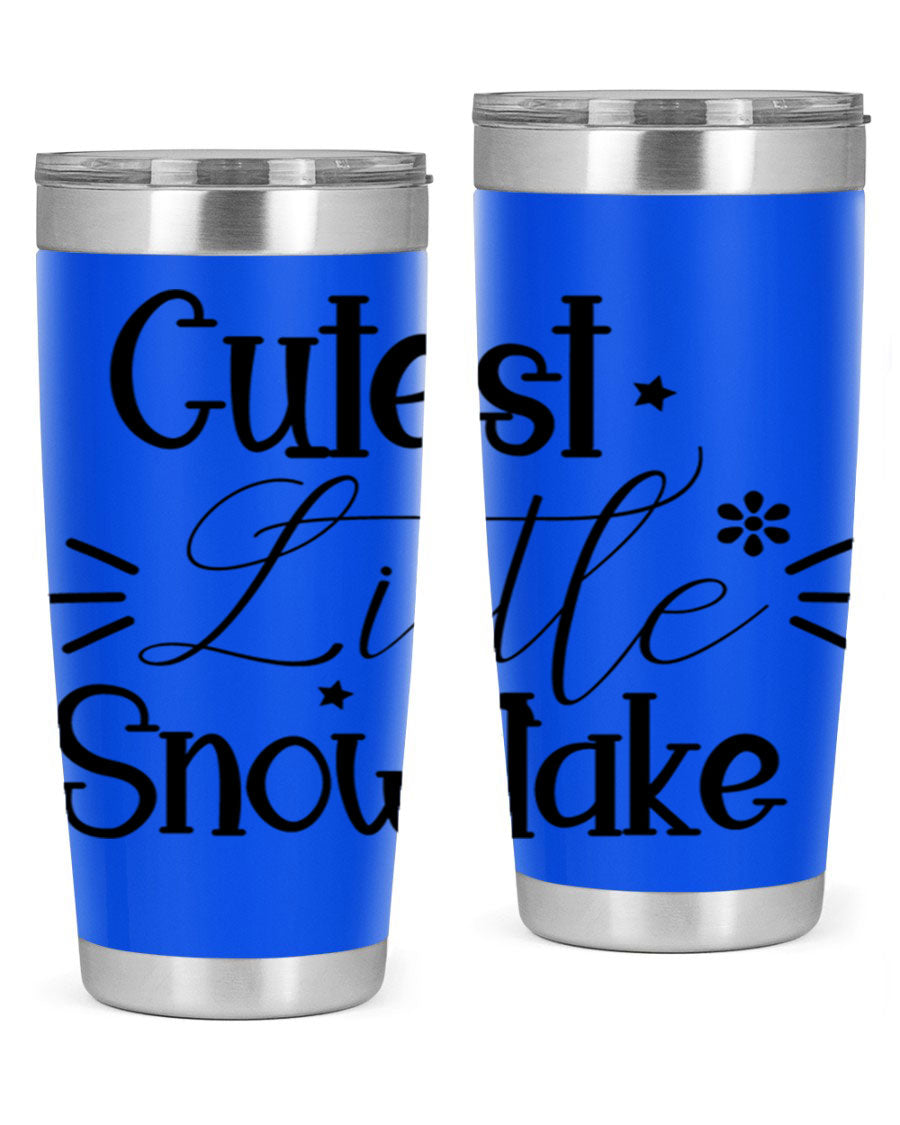 Cutest Little Snowflake90# 20oz Tumbler featuring a charming snowflake design, double wall vacuum insulation, and a press-in drink-thru lid.