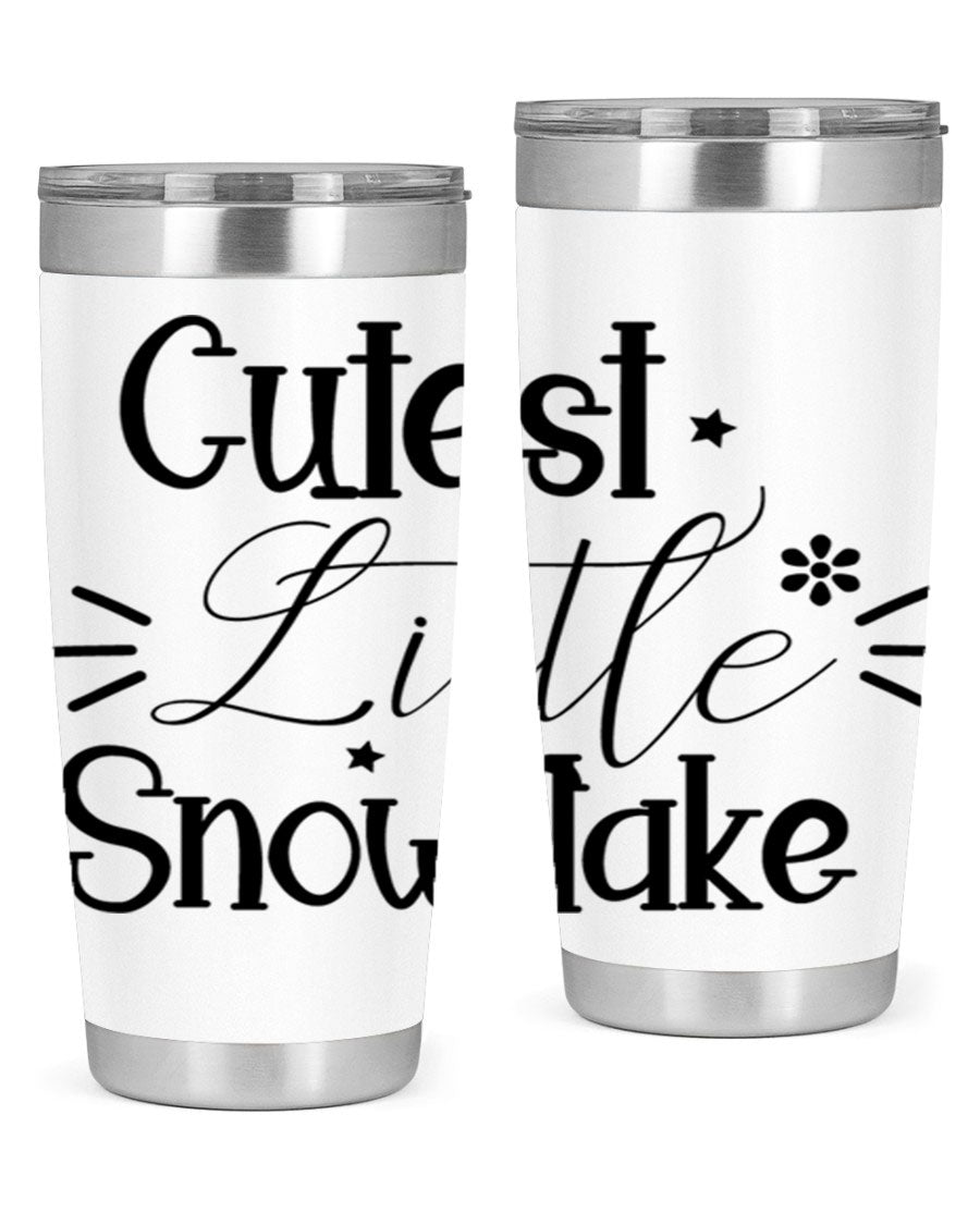 Cutest Little Snowflake90# 20oz Tumbler featuring a charming snowflake design, double wall vacuum insulation, and a press-in drink-thru lid.