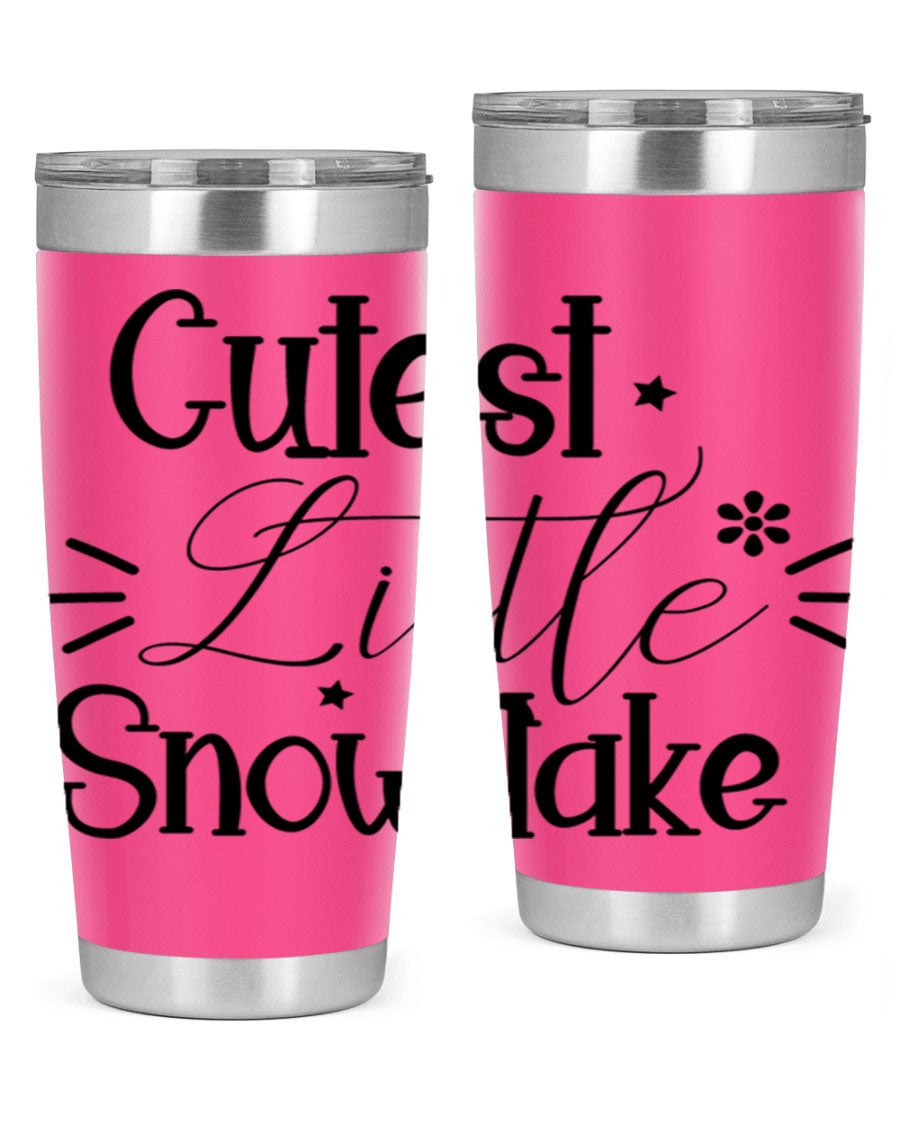 Cutest Little Snowflake90# 20oz Tumbler featuring a charming snowflake design, double wall vacuum insulation, and a press-in drink-thru lid.