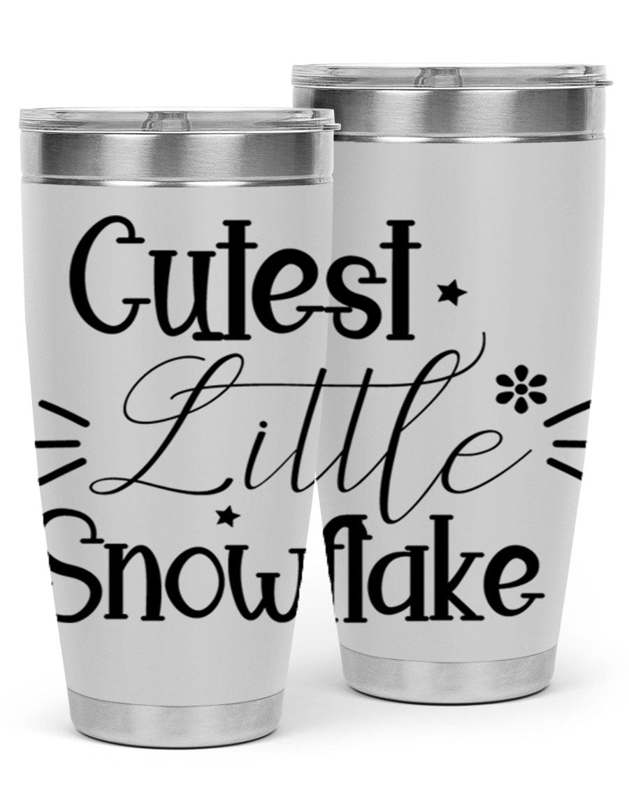 Cutest Little Snowflake90# 20oz Tumbler featuring a charming snowflake design, double wall vacuum insulation, and a press-in drink-thru lid.