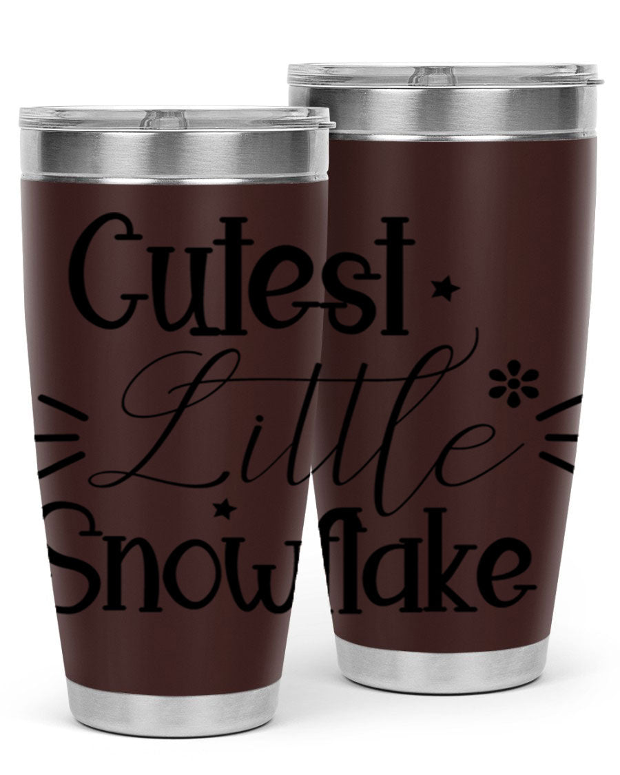 Cutest Little Snowflake90# 20oz Tumbler featuring a charming snowflake design, double wall vacuum insulation, and a press-in drink-thru lid.