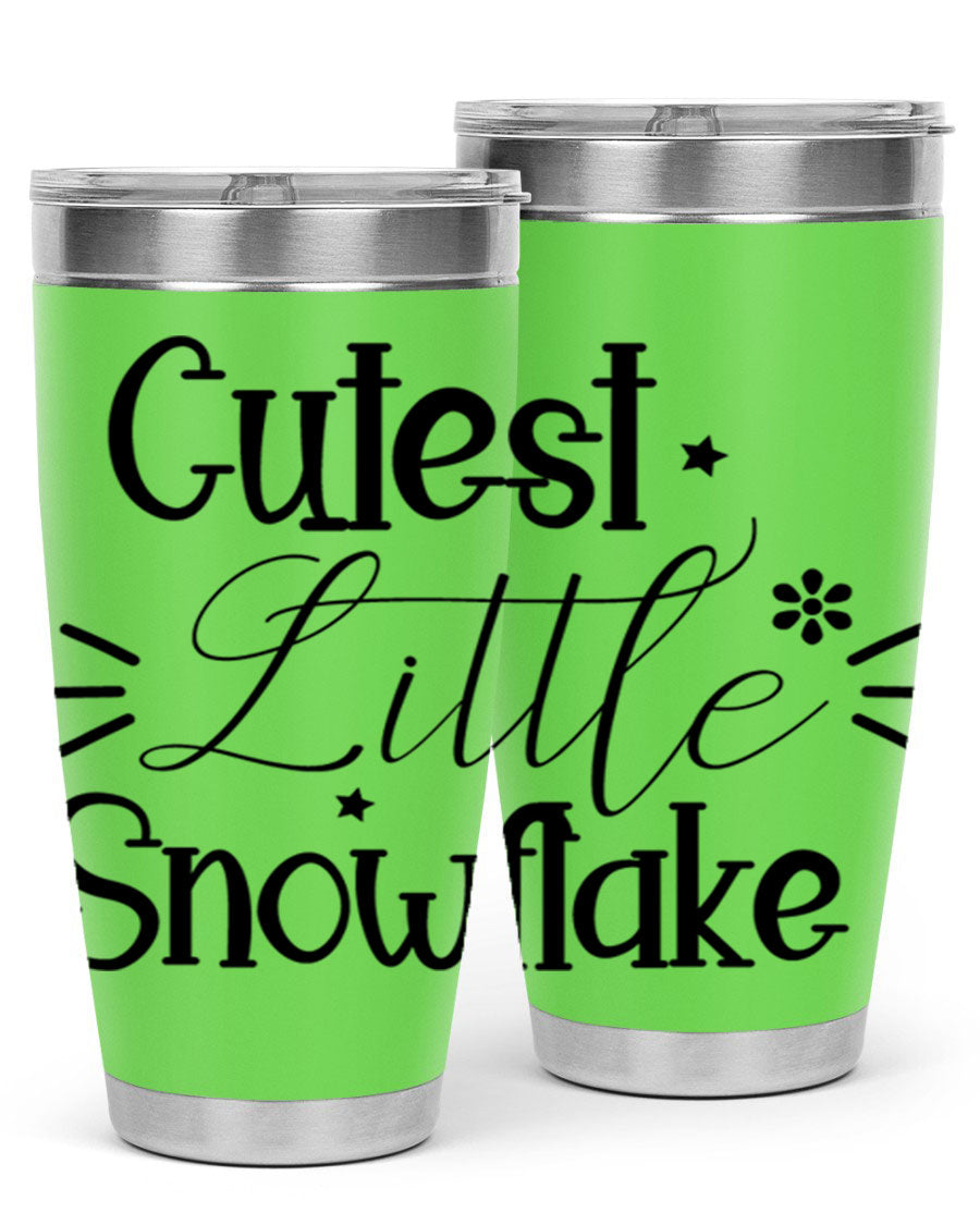 Cutest Little Snowflake90# 20oz Tumbler featuring a charming snowflake design, double wall vacuum insulation, and a press-in drink-thru lid.