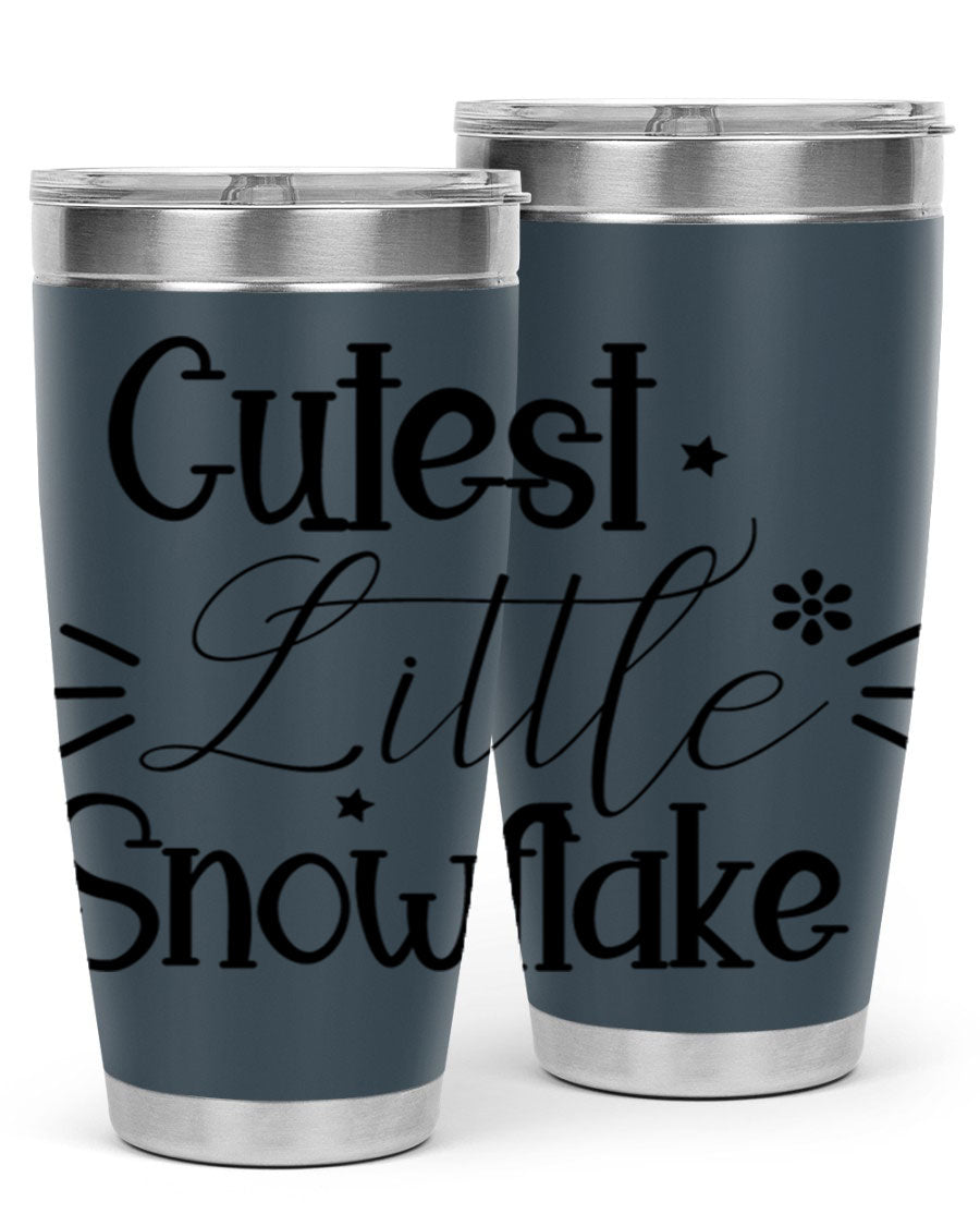Cutest Little Snowflake90# 20oz Tumbler featuring a charming snowflake design, double wall vacuum insulation, and a press-in drink-thru lid.