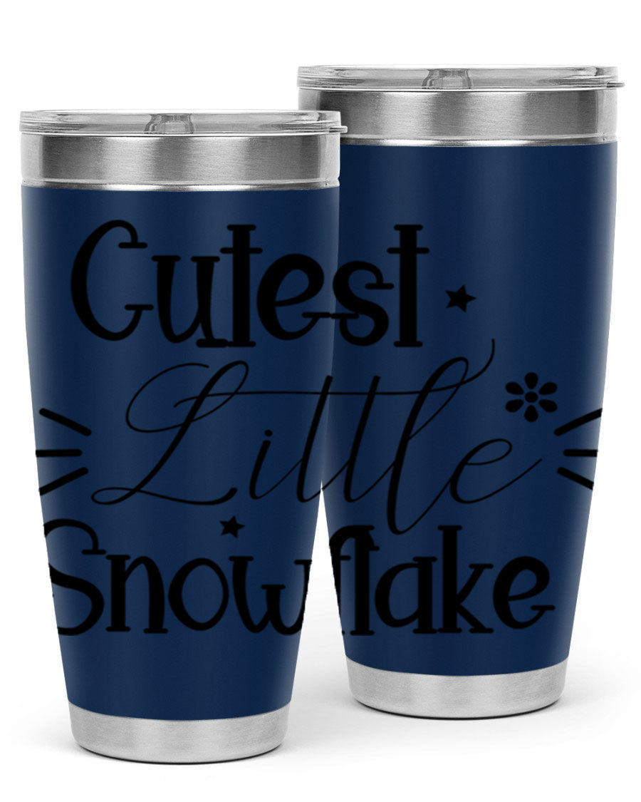 Cutest Little Snowflake90# 20oz Tumbler featuring a charming snowflake design, double wall vacuum insulation, and a press-in drink-thru lid.