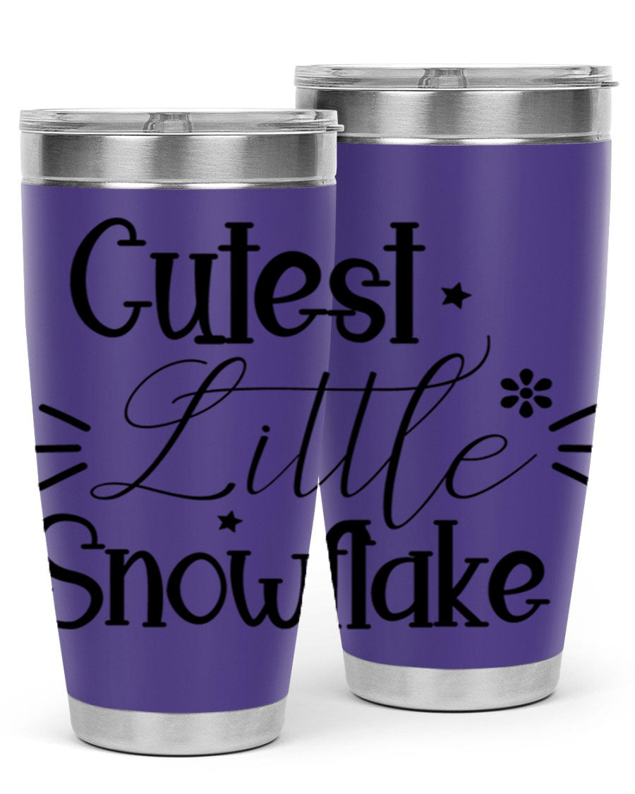 Cutest Little Snowflake90# 20oz Tumbler featuring a charming snowflake design, double wall vacuum insulation, and a press-in drink-thru lid.