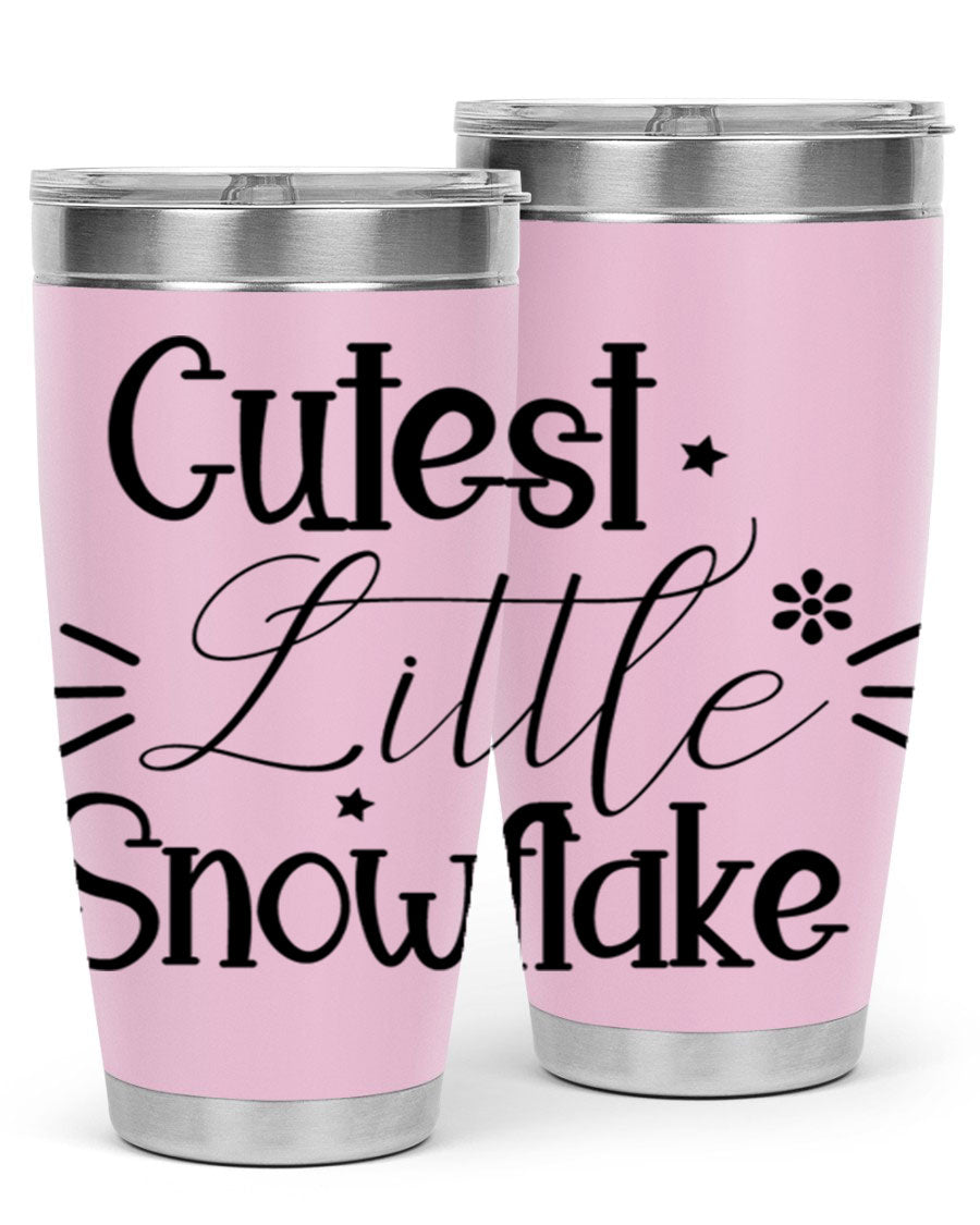 Cutest Little Snowflake90# 20oz Tumbler featuring a charming snowflake design, double wall vacuum insulation, and a press-in drink-thru lid.