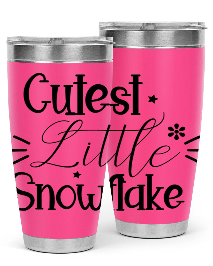 Cutest Little Snowflake90# 20oz Tumbler featuring a charming snowflake design, double wall vacuum insulation, and a press-in drink-thru lid.