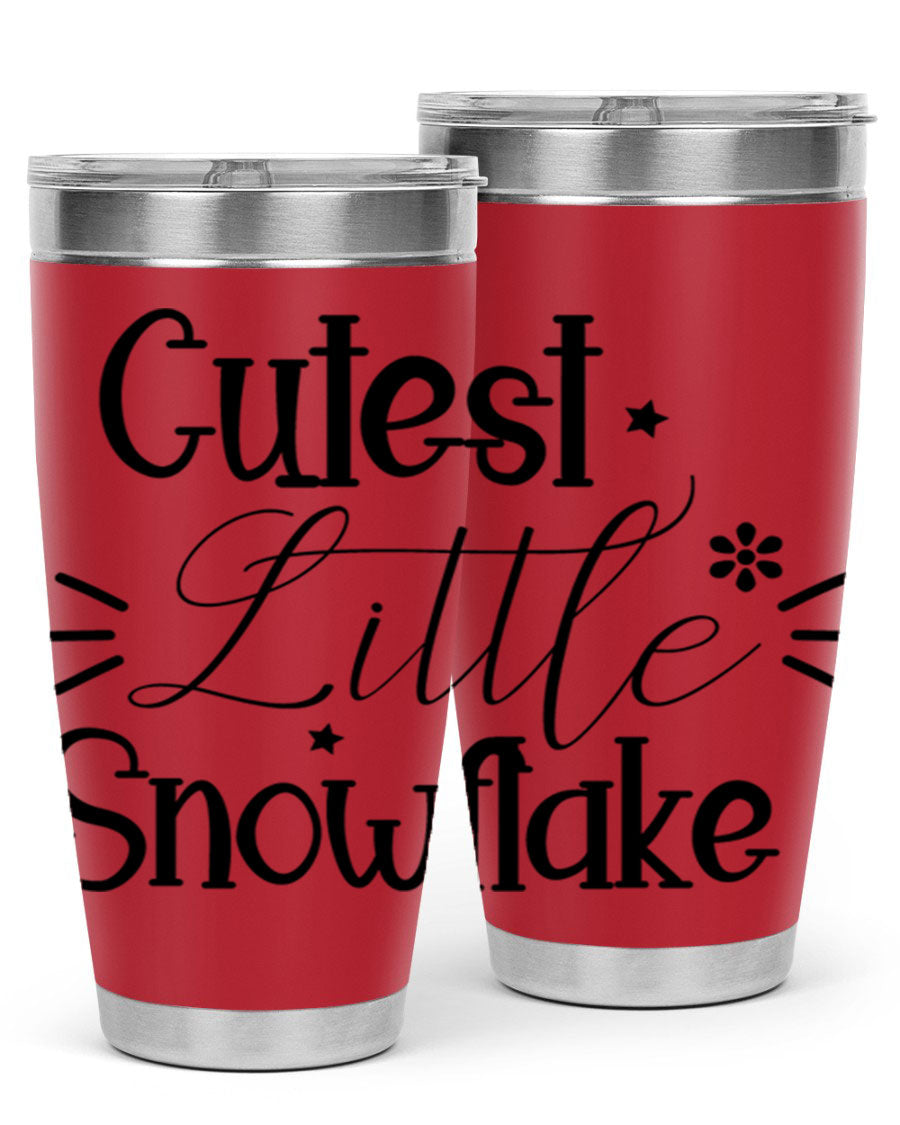Cutest Little Snowflake90# 20oz Tumbler featuring a charming snowflake design, double wall vacuum insulation, and a press-in drink-thru lid.