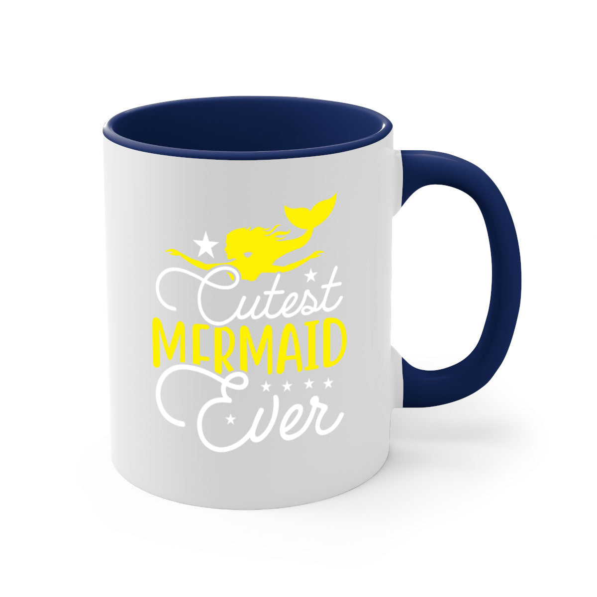 Cutest Mermaid Ever 92# Mug featuring a glossy finish and colorful handle, perfect for coffee and tea lovers.