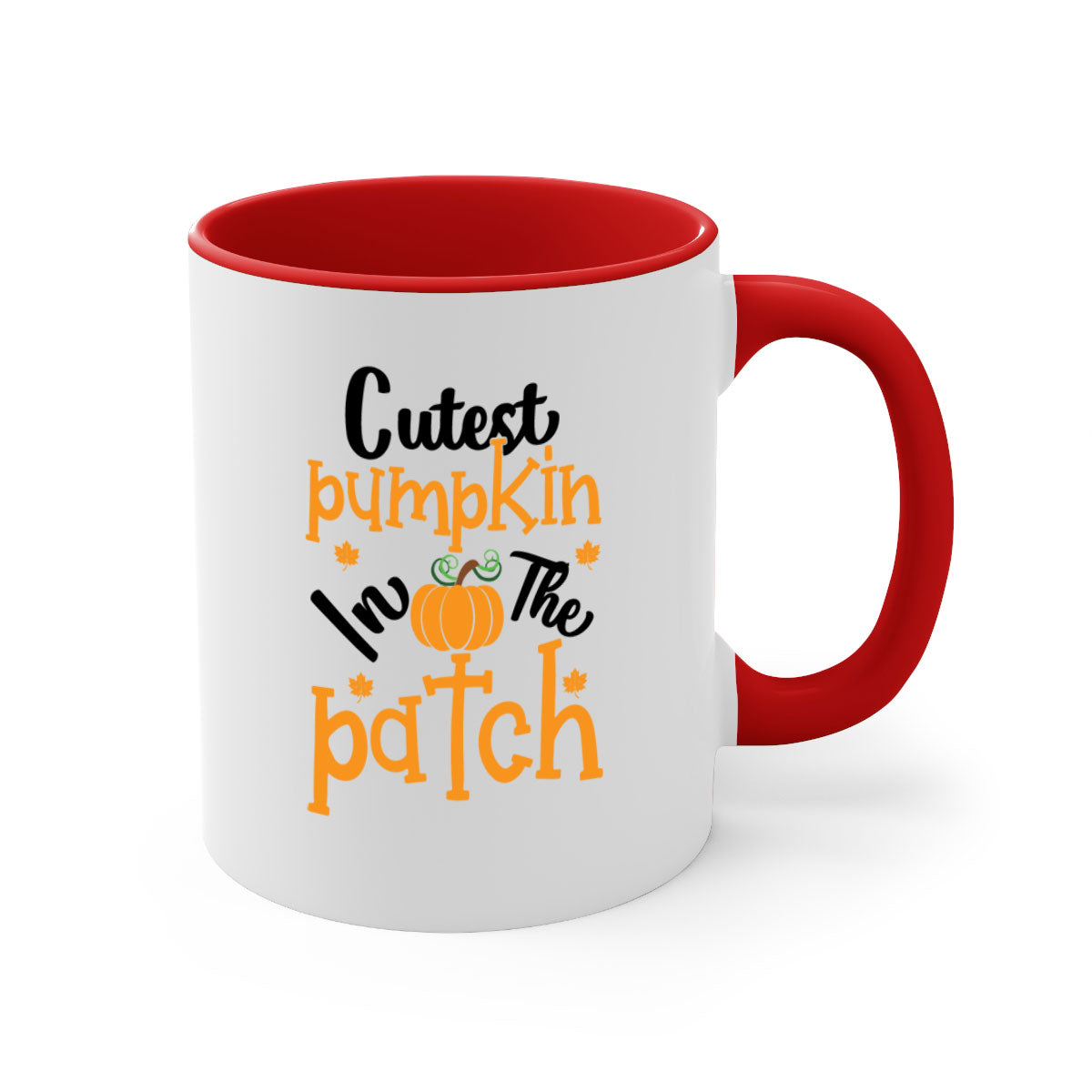 Cutestpumpkininthepatch 66# Mug with colorful handle and glossy finish, perfect for coffee and tea.