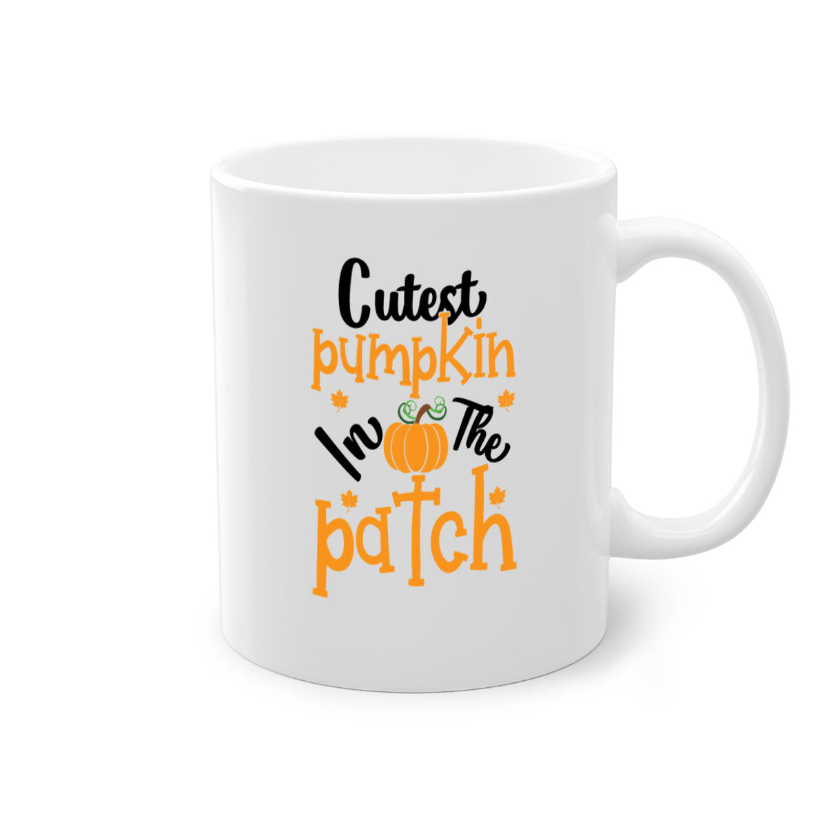 Cutestpumpkininthepatch 66# Mug with colorful handle and glossy finish, perfect for coffee and tea.