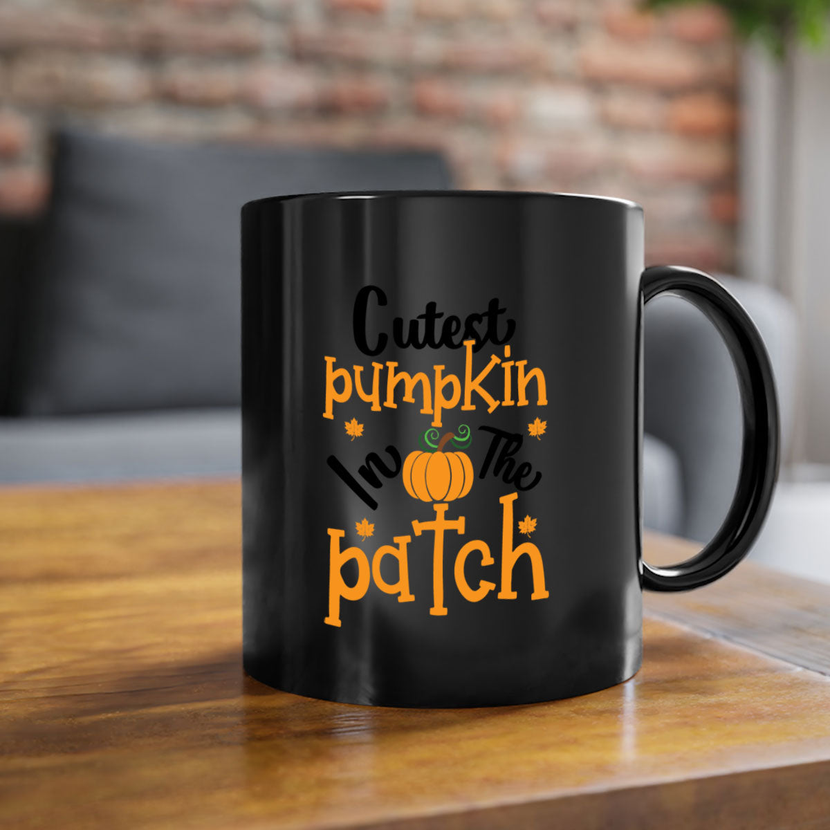 Cutestpumpkininthepatch 66# Mug with colorful handle and glossy finish, perfect for coffee and tea.