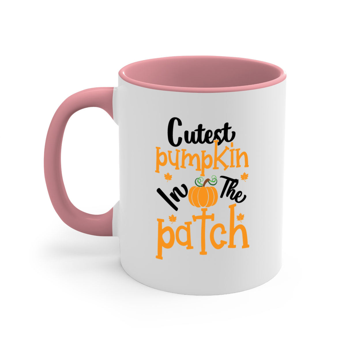 Cutestpumpkininthepatch 66# Mug with colorful handle and glossy finish, perfect for coffee and tea.