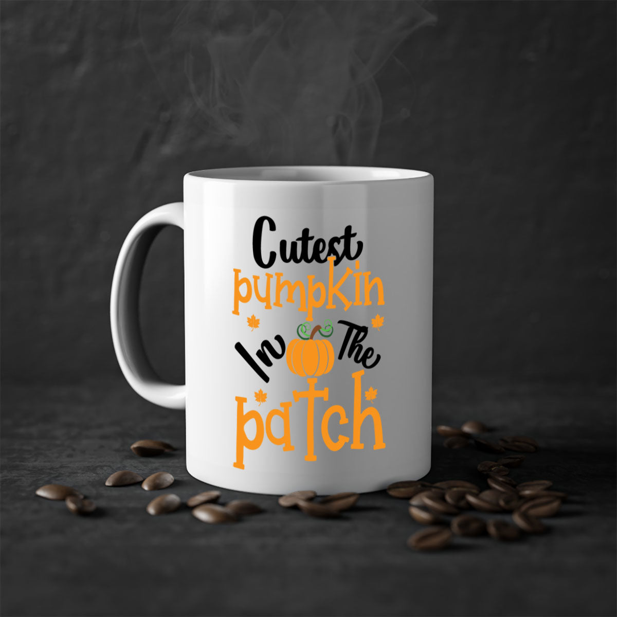 Cutestpumpkininthepatch 66# Mug with colorful handle and glossy finish, perfect for coffee and tea.