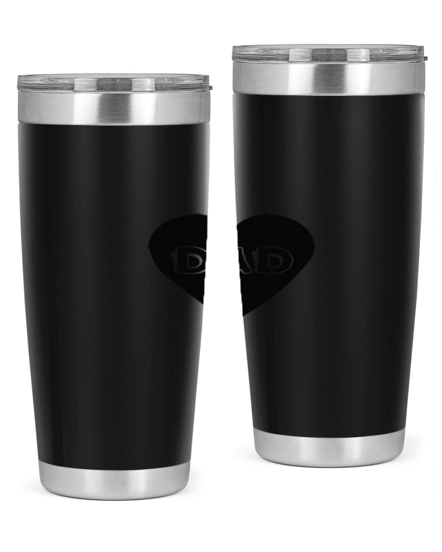 A sleek 20oz dad 27# Tumbler made of double wall vacuum stainless steel with a copper lining, featuring a drink-thru lid.